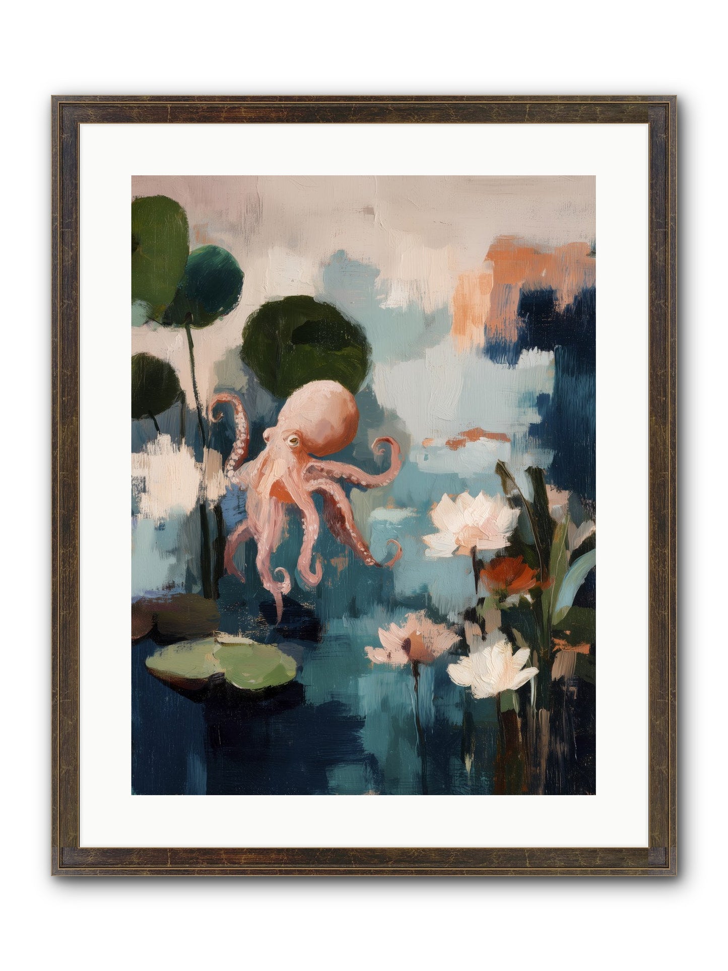 Endless Blue Framed Print - Slimwoods Black/Gold 18x24
