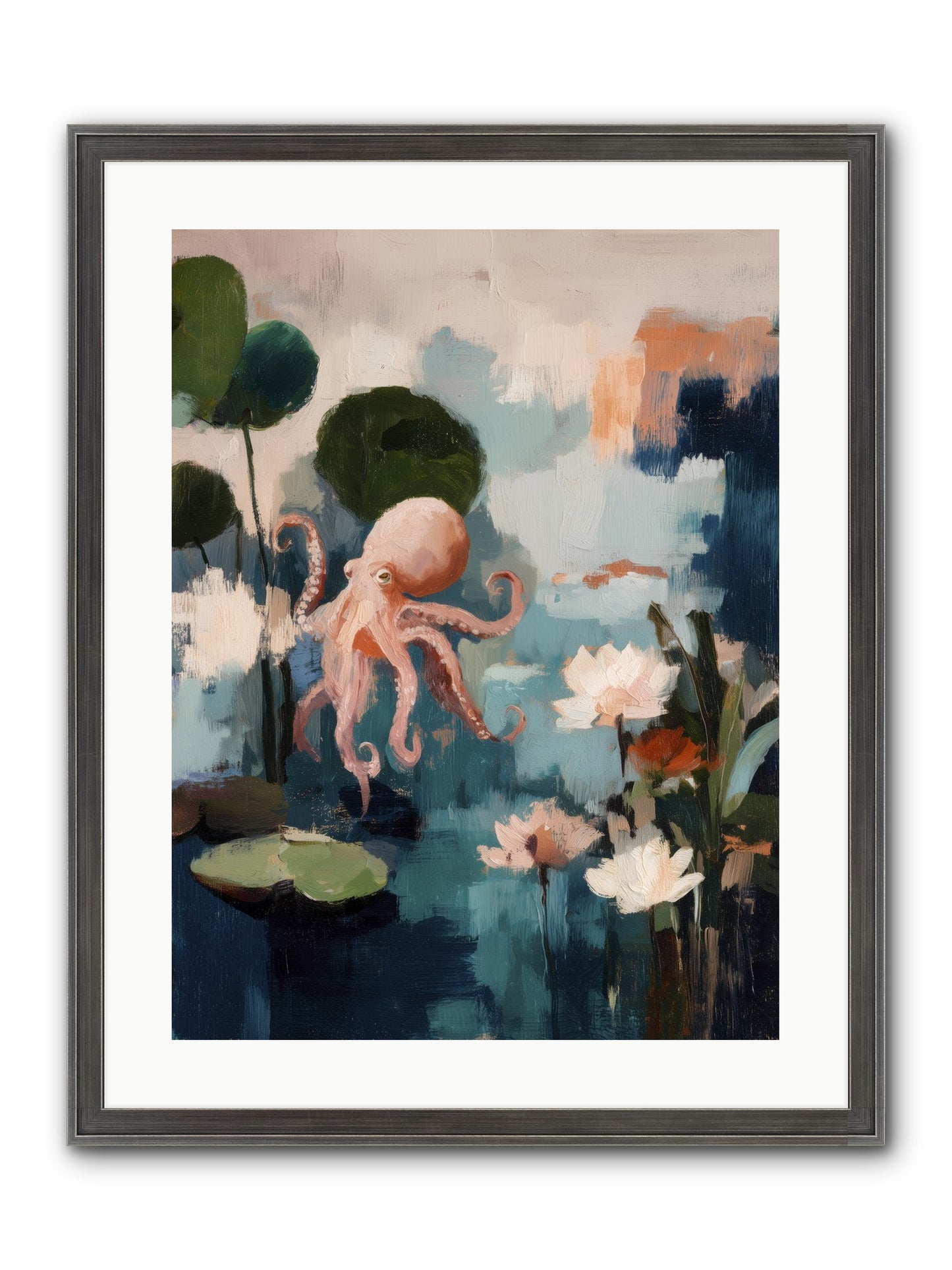 Endless Blue Framed Print - Slimwoods Black/Silver 18x24