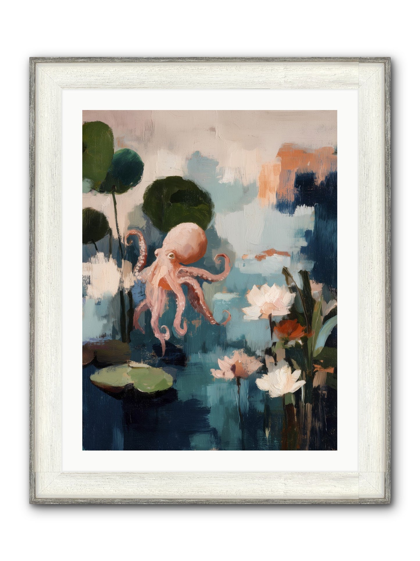 Endless Blue Framed Print - Driftwood White 24x32