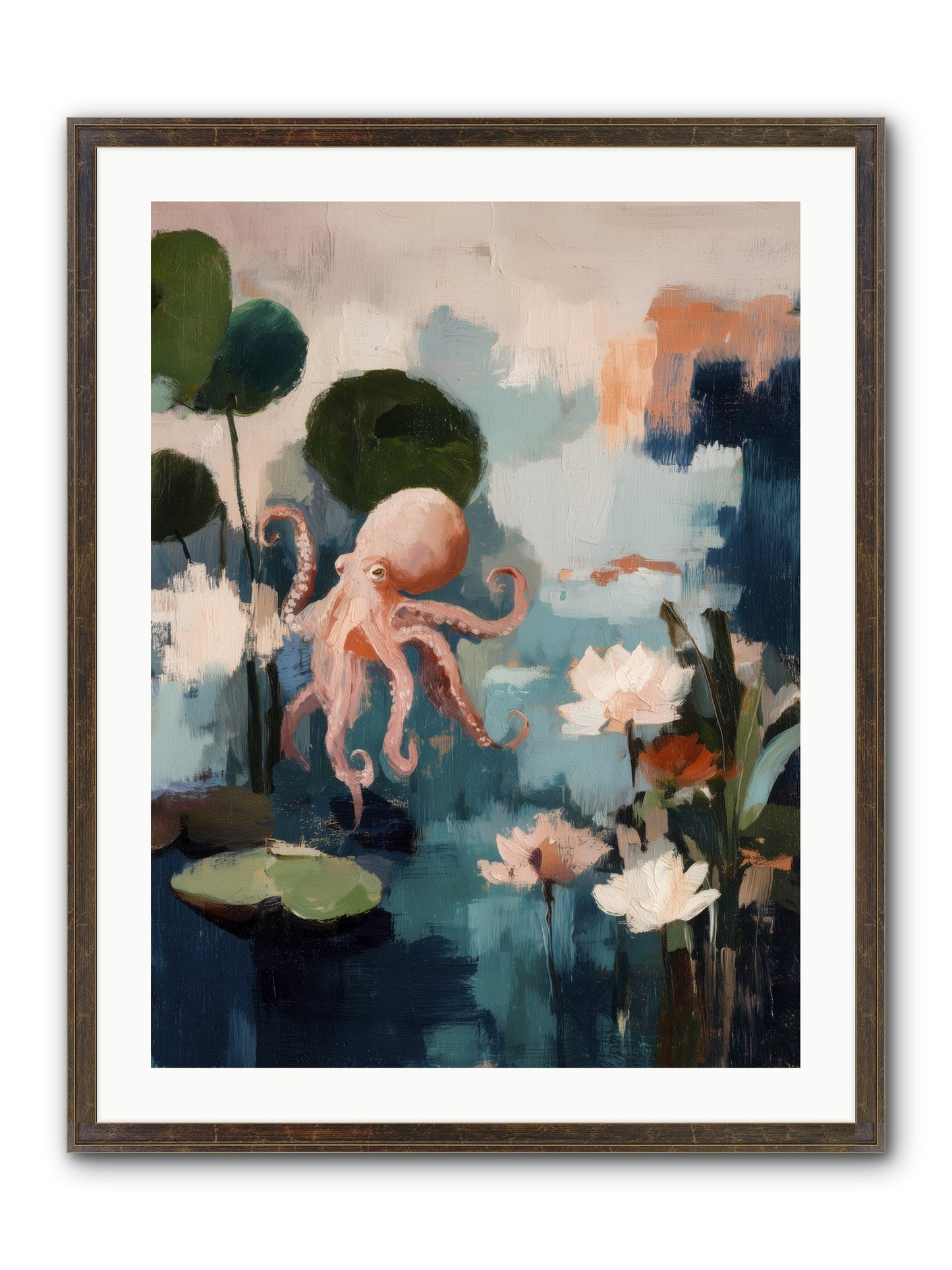 Endless Blue Framed Print - Slimwoods Black/Gold 24x32