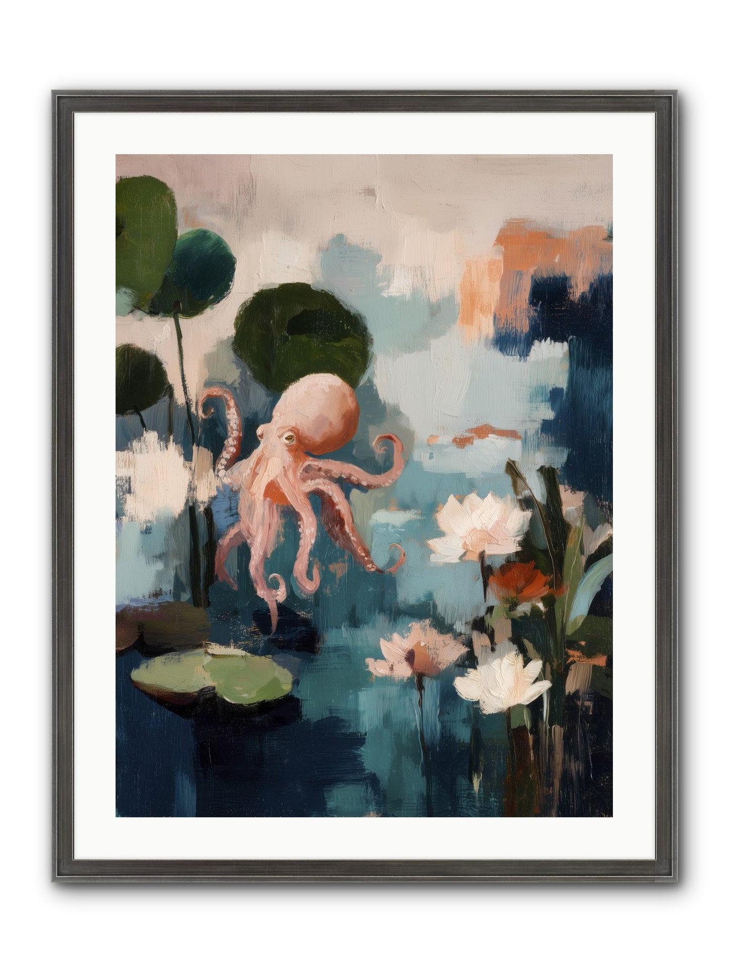 Endless Blue Framed Print - Slimwoods Black/Silver 24x32