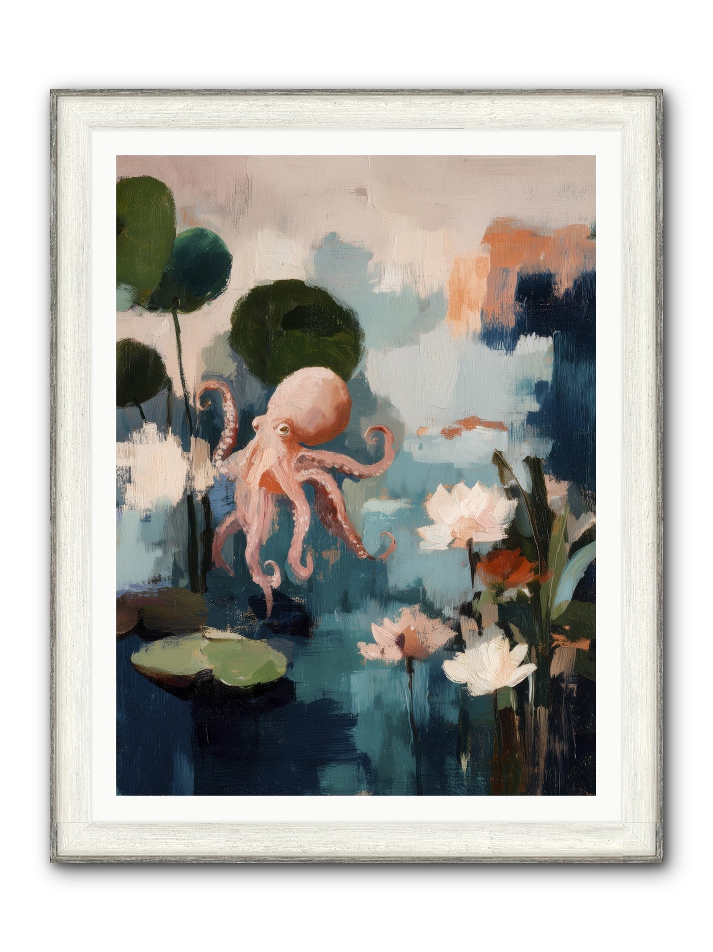 Endless Blue Framed Print - Driftwood White 36x48