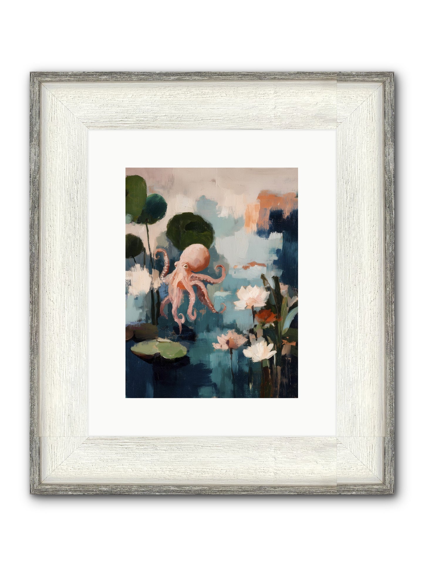 Endless Blue Framed Print - Driftwood White 9x12