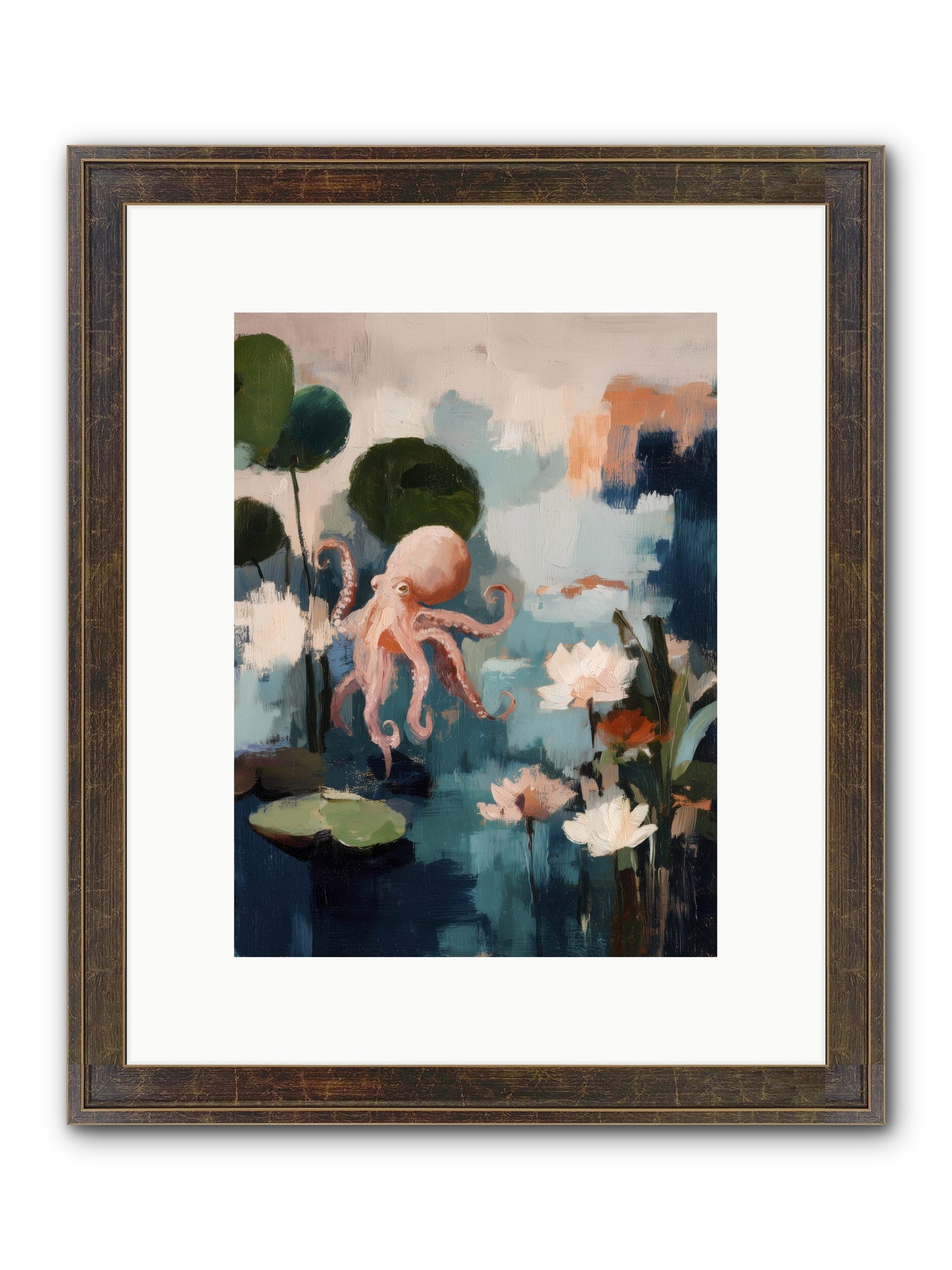 Endless Blue Framed Print - Slimwoods Black/Gold 9x12