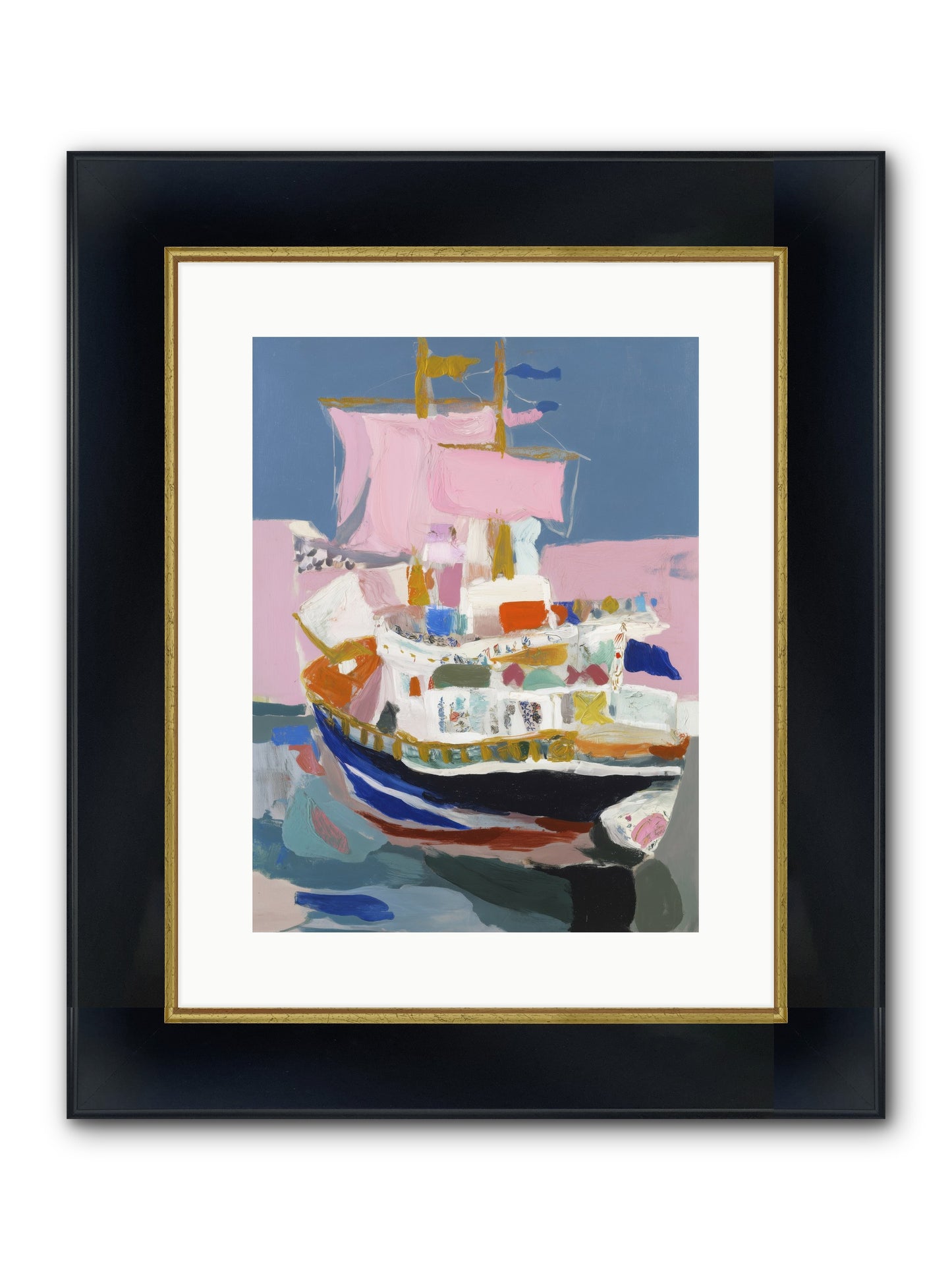 Endless Seas Framed Print - Wide Black w/Gold 12x16