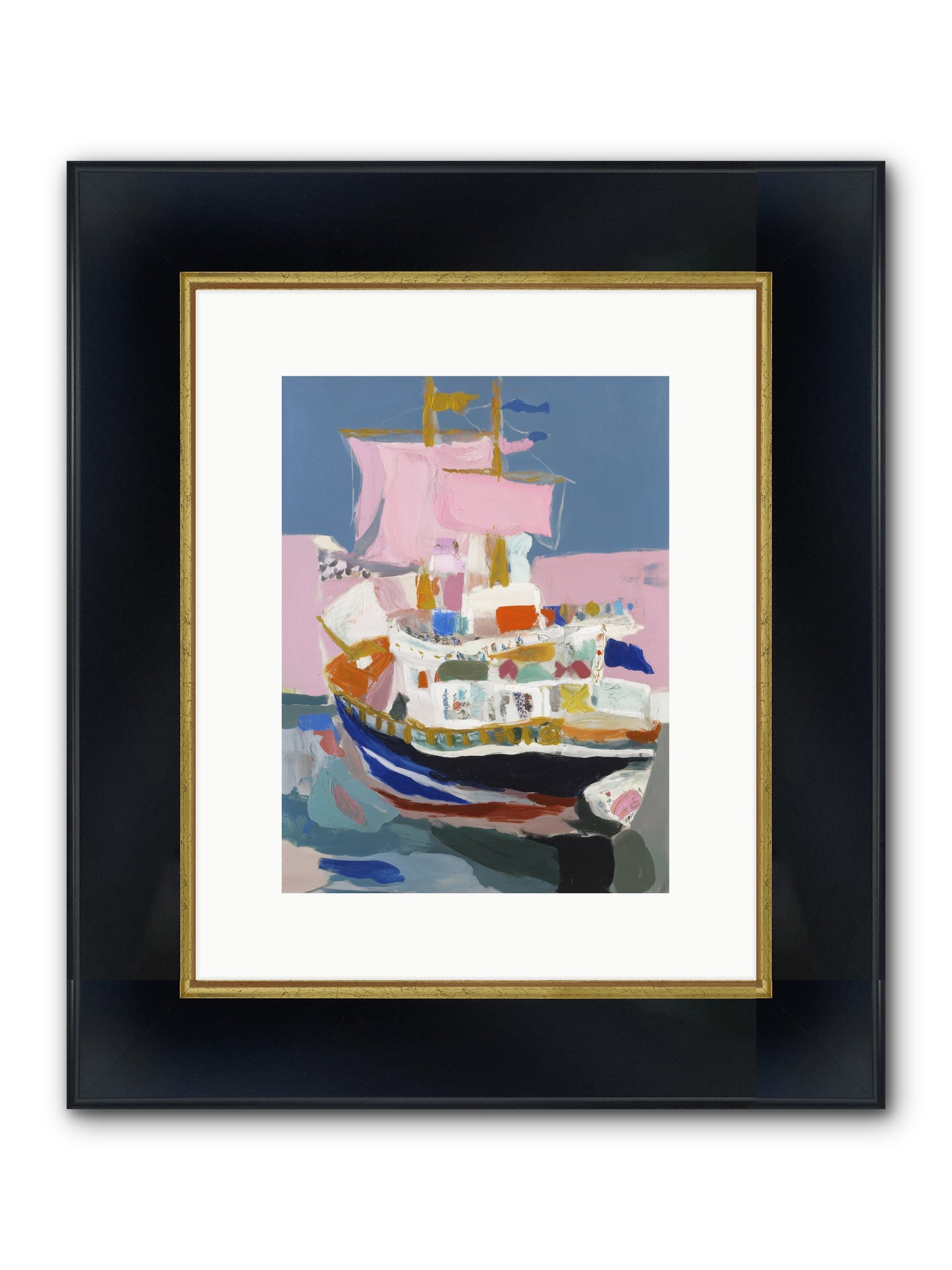 Endless Seas Framed Print - Wide Black w/Gold 9x12