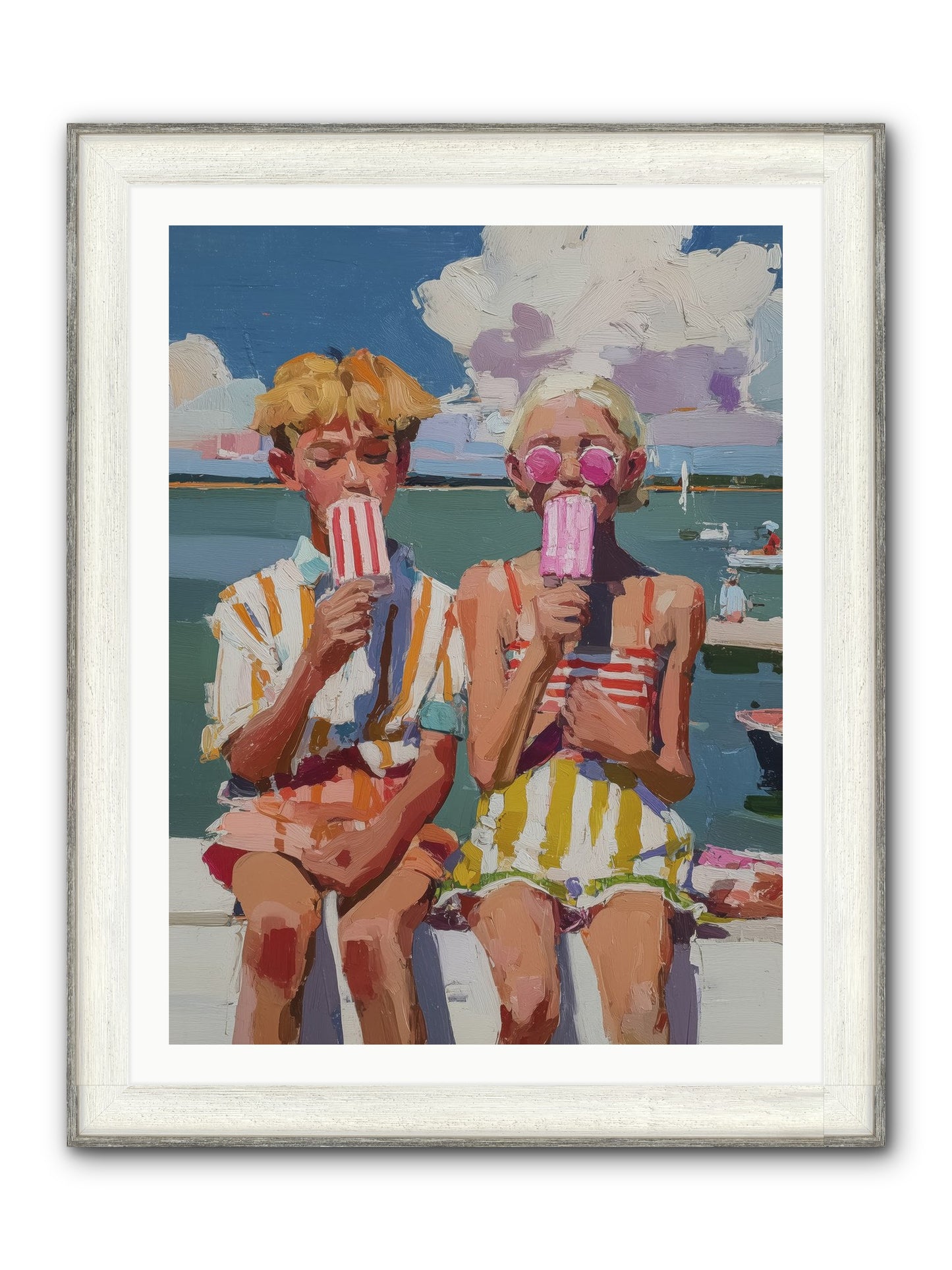 Endless Summer Framed Print - Driftwood White 30x40