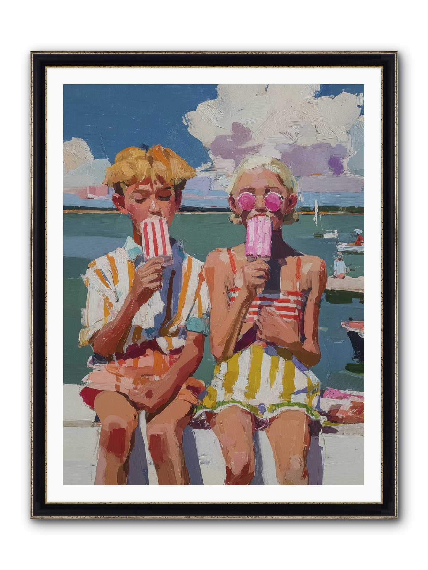 Endless Summer Framed Print - Black & Gold 36x48