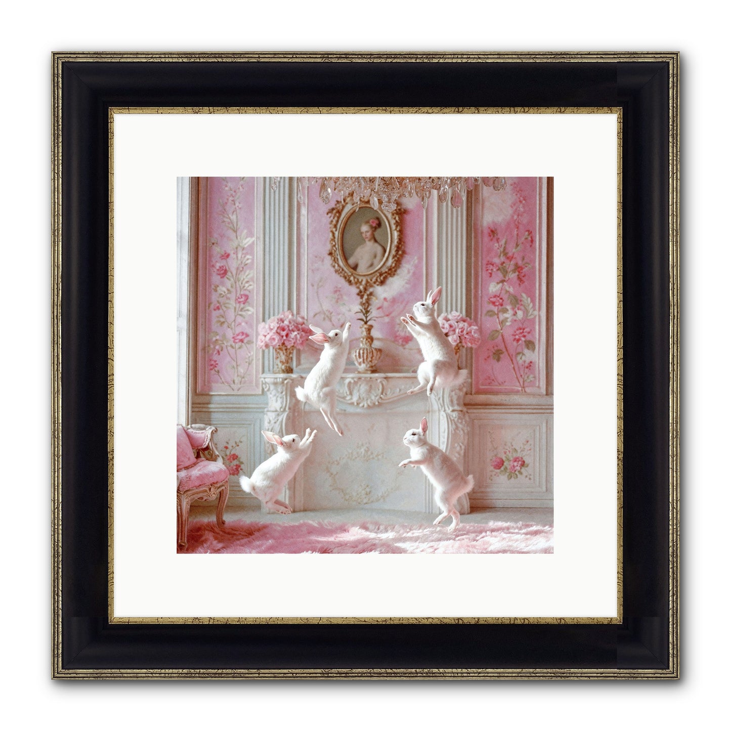 Endroit Heureux Framed Print - Black & Gold 12x12