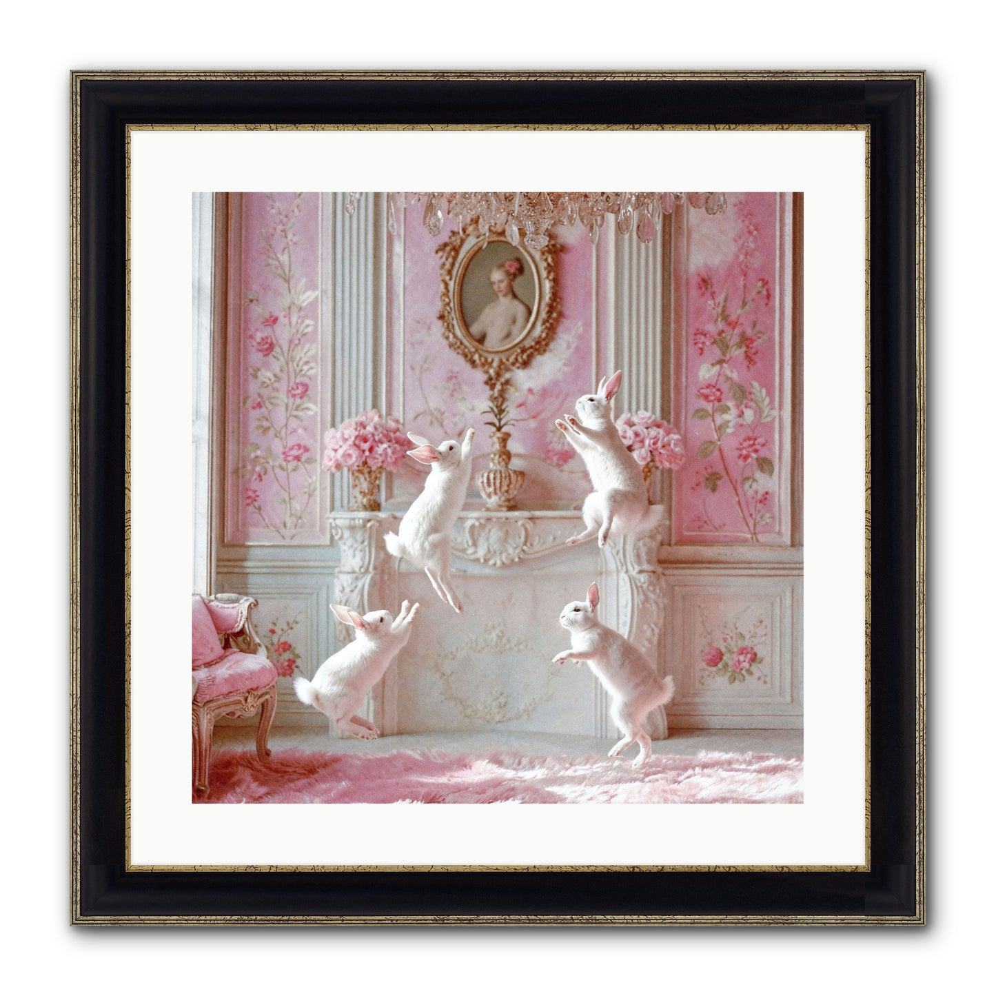 Endroit Heureux Framed Print - Black & Gold 20x20