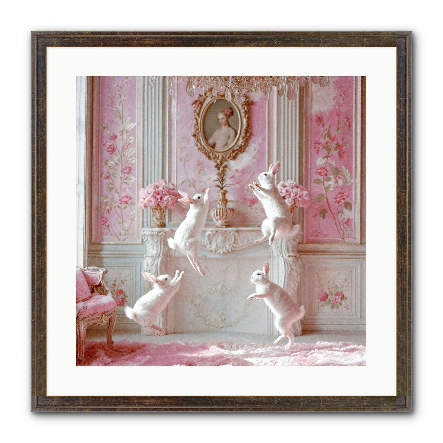 Endroit Heureux Framed Print - Slimwoods Black/Gold 20x20