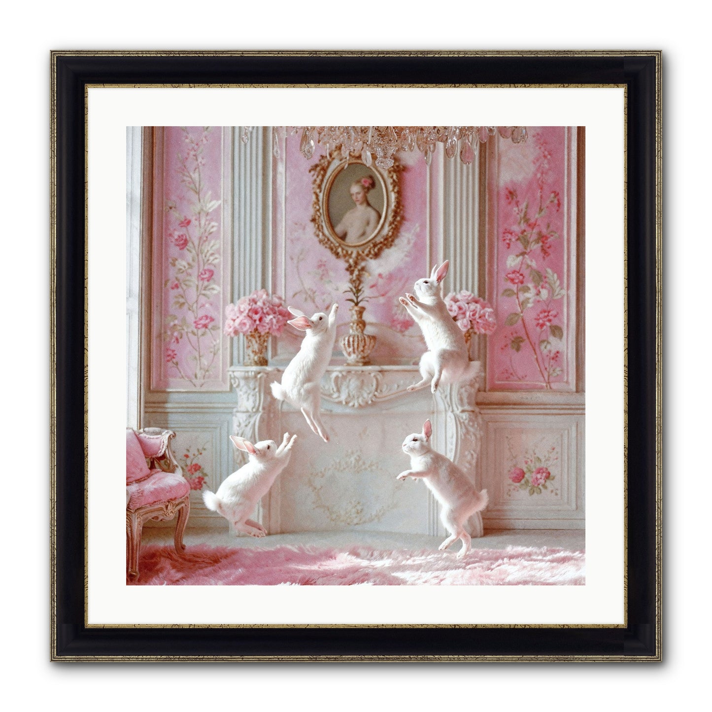 Endroit Heureux Framed Print - Black & Gold 24x24