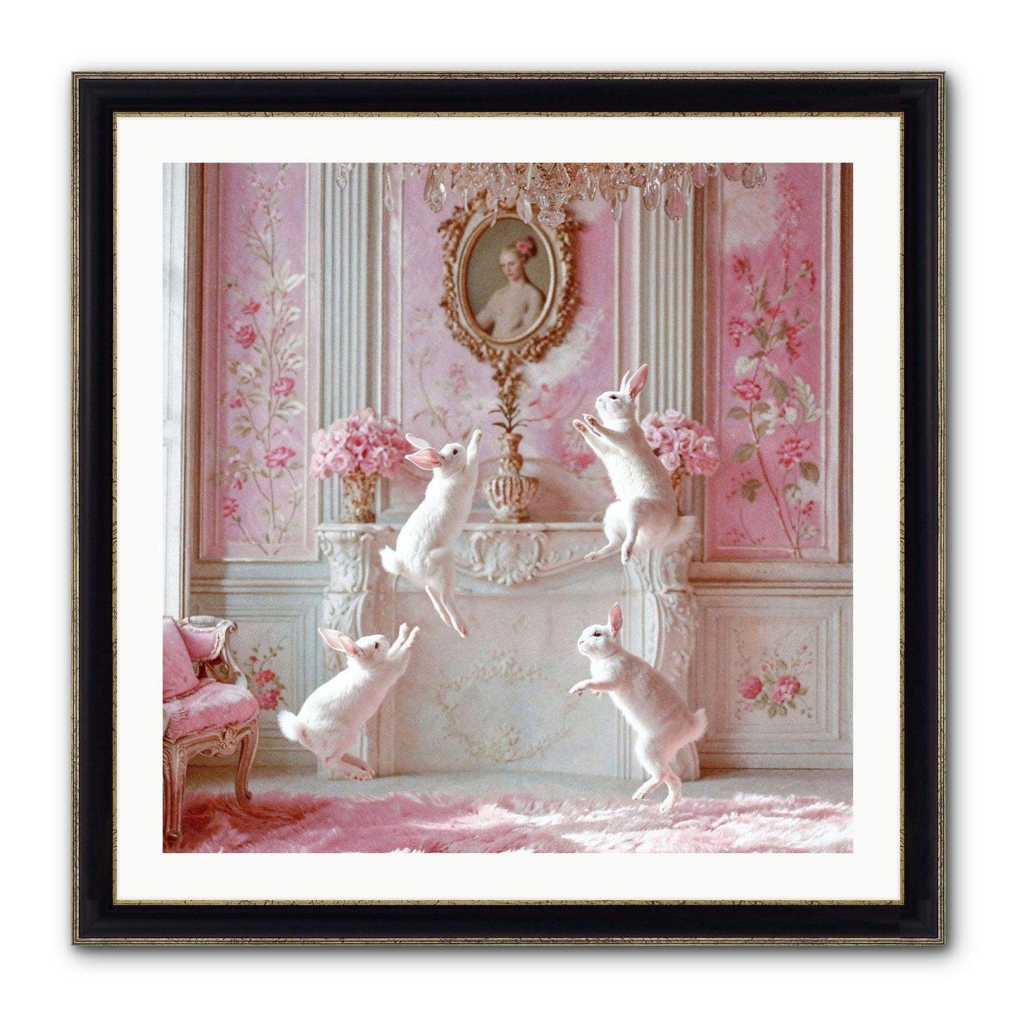 Endroit Heureux Framed Print - Black & Gold 30x30