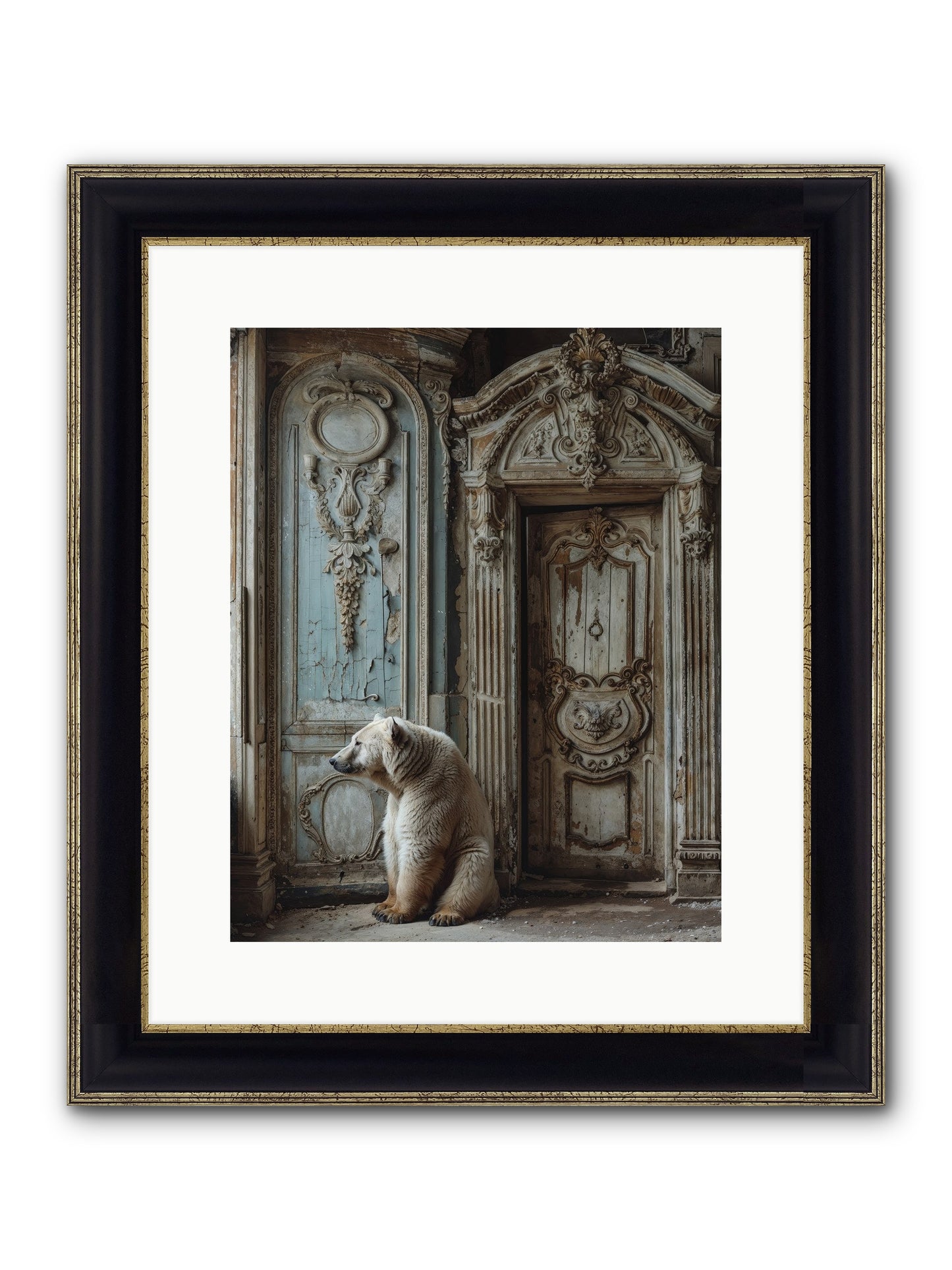 Entrance To Frost-Touched Kingdoms Framed Print - Black & Gold 12x15