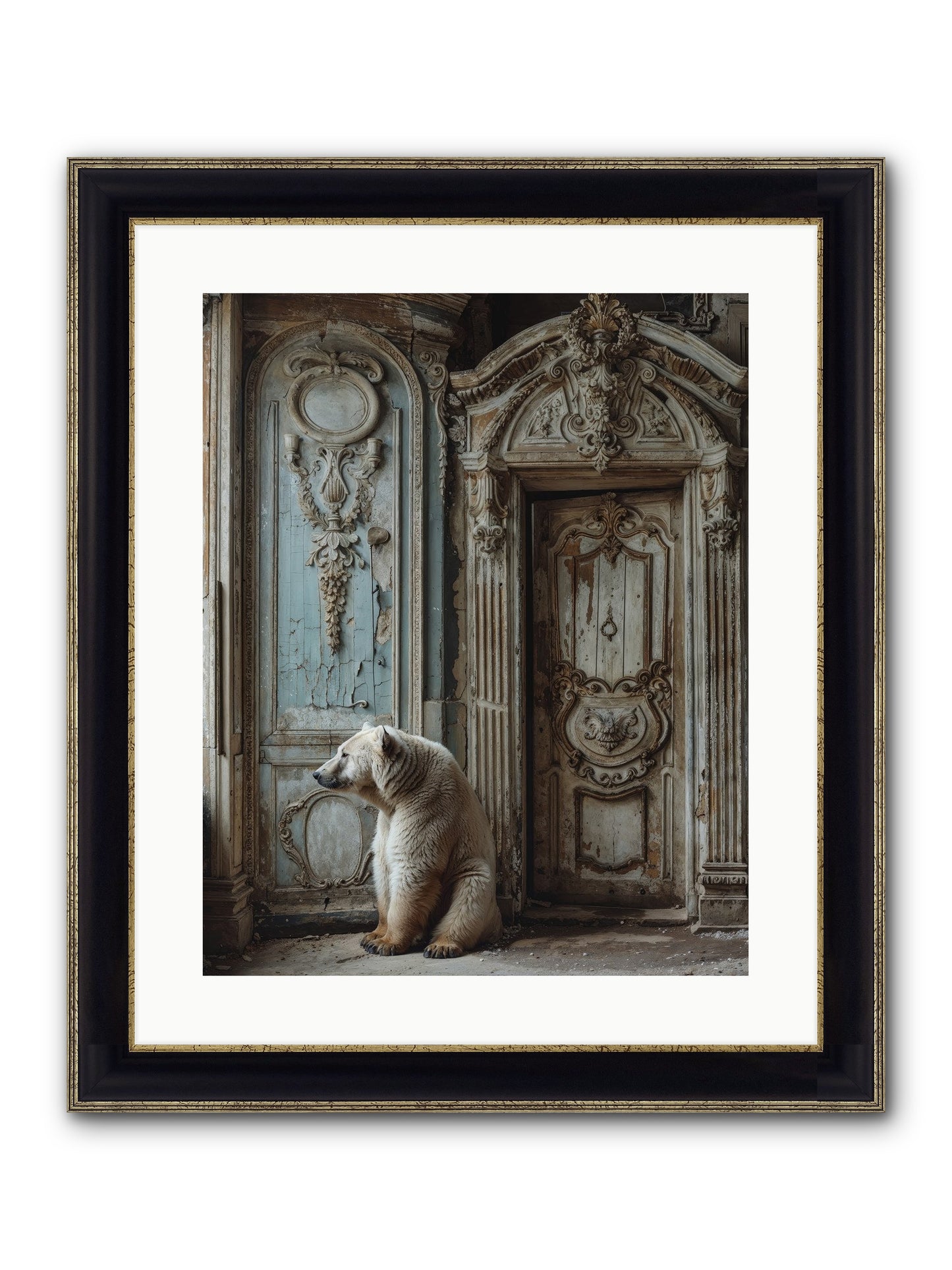 Entrance To Frost-Touched Kingdoms Framed Print - Black & Gold 16x20