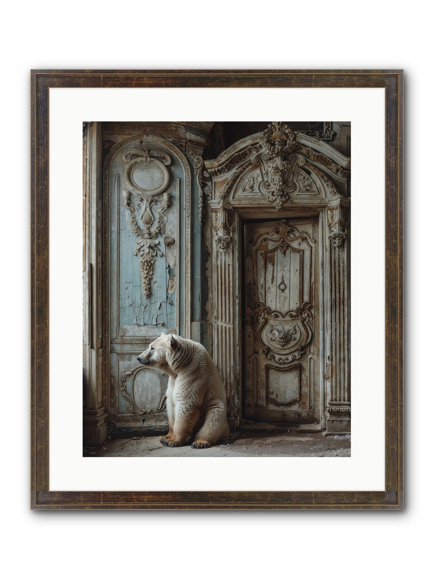 Entrance To Frost-Touched Kingdoms Framed Print - Slimwoods Black/Gold 16x20