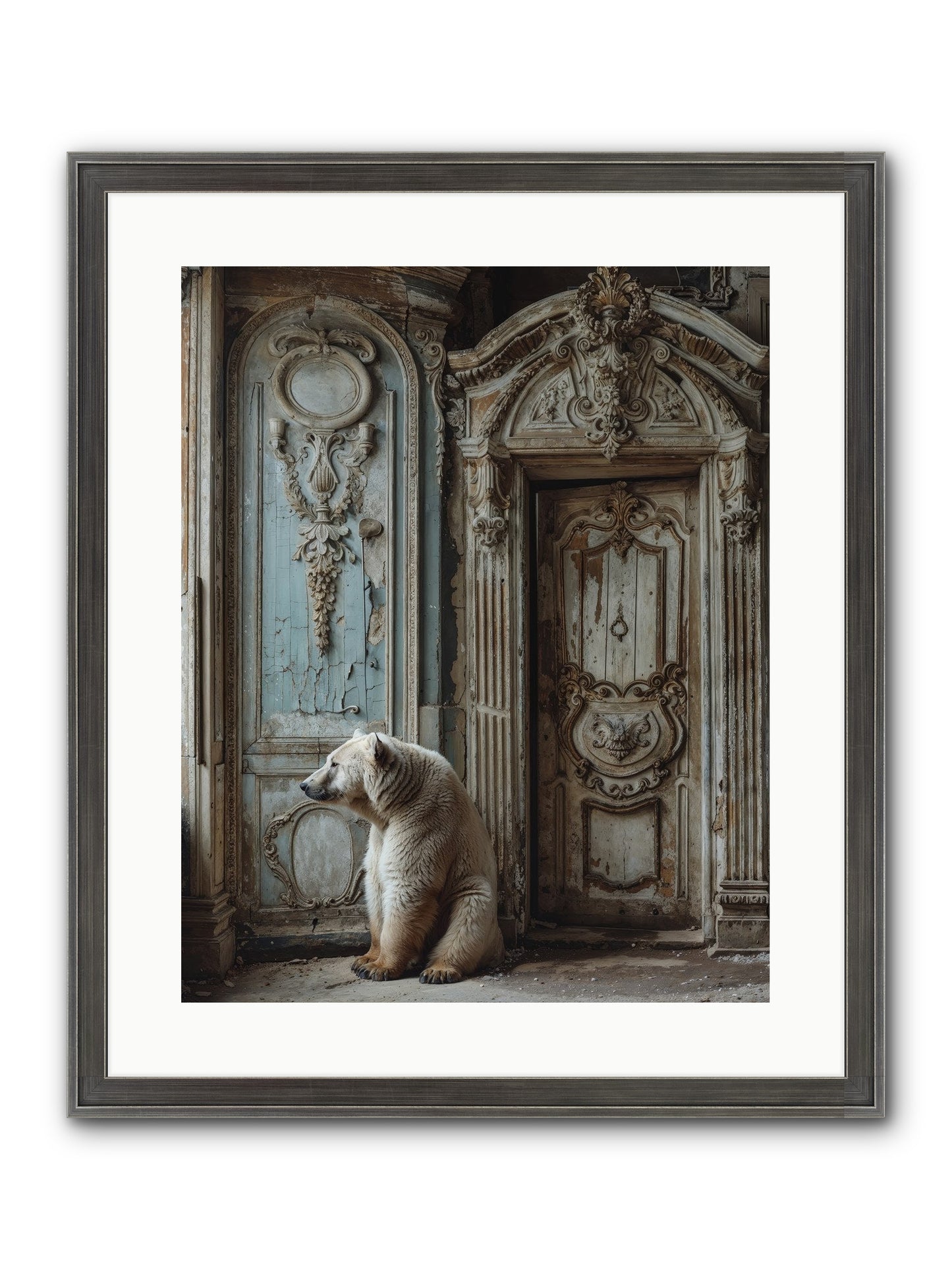 Entrance To Frost-Touched Kingdoms Framed Print - Slimwoods Black/Silver 16x20