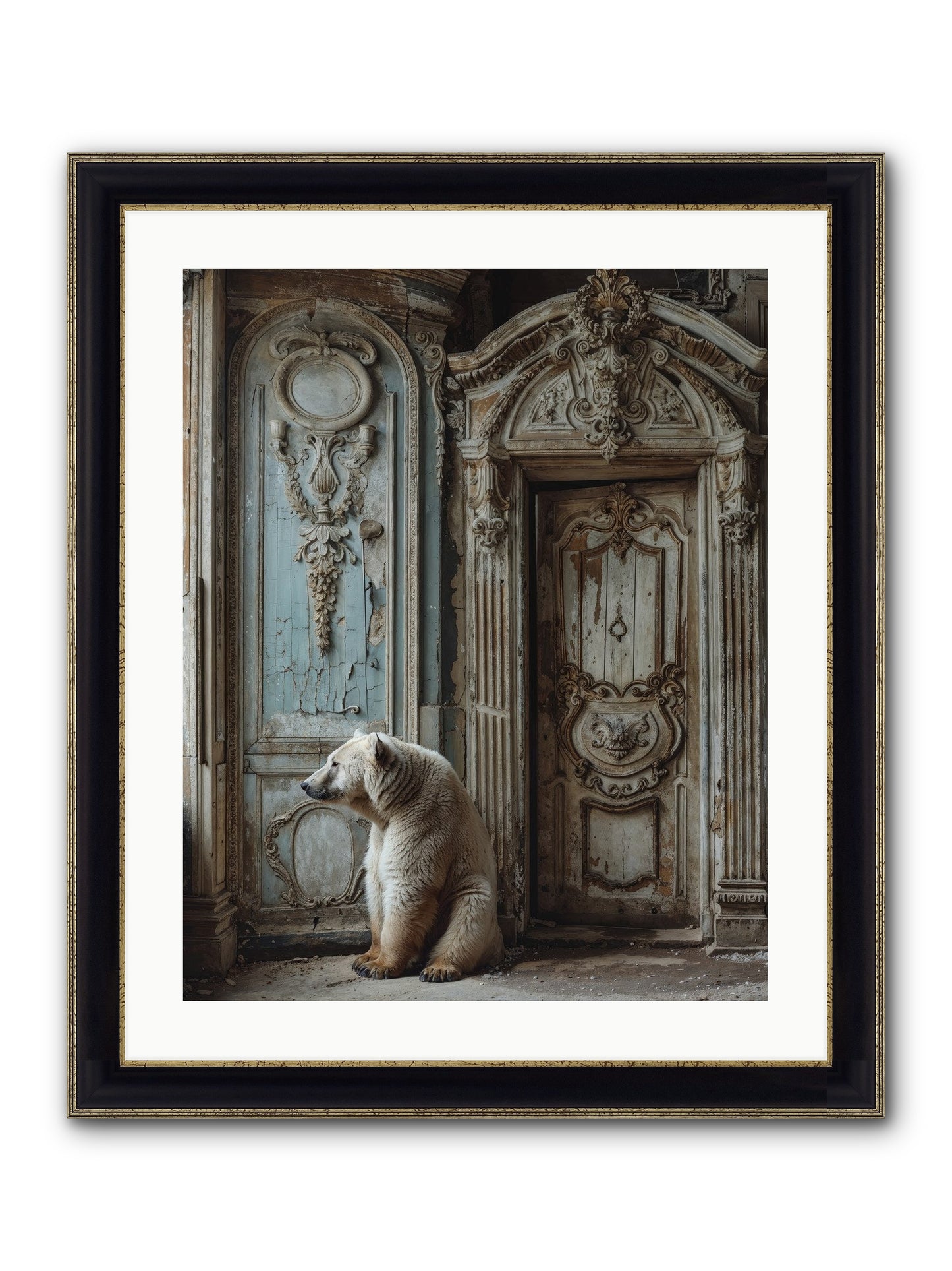 Entrance To Frost-Touched Kingdoms Framed Print - Black & Gold 20x25