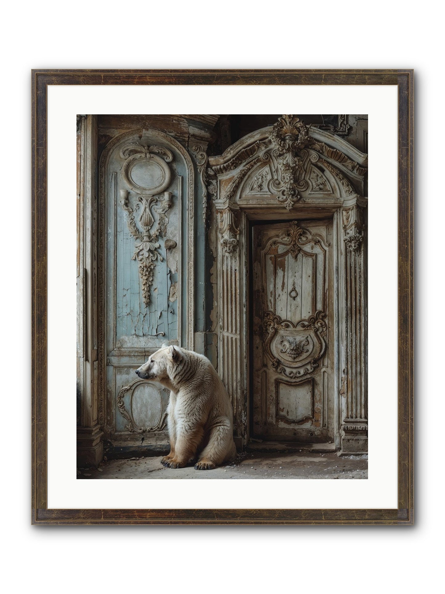 Entrance To Frost-Touched Kingdoms Framed Print - Slimwoods Black/Gold 20x25