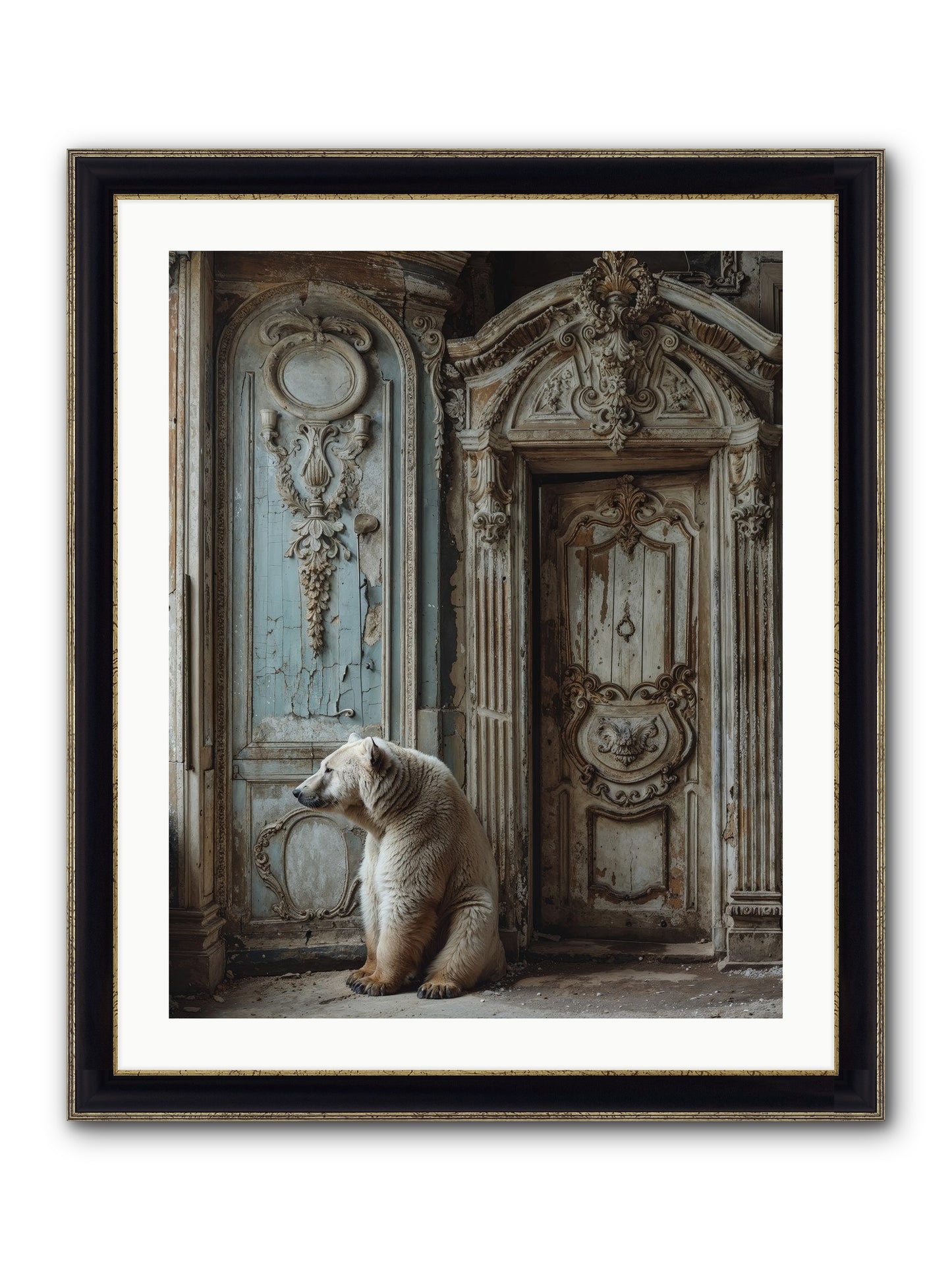 Entrance To Frost-Touched Kingdoms Framed Print - Black & Gold 24x30