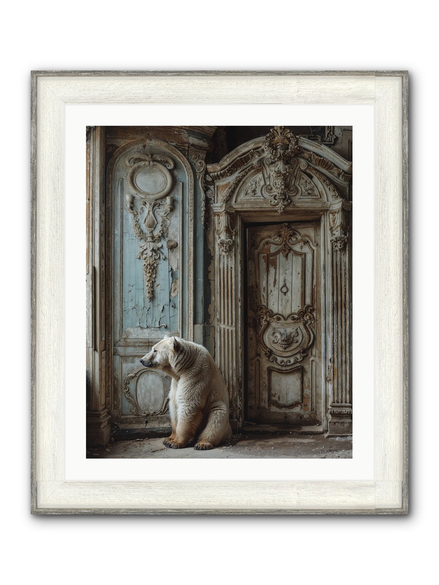Entrance To Frost-Touched Kingdoms Framed Print - Driftwood White 24x30