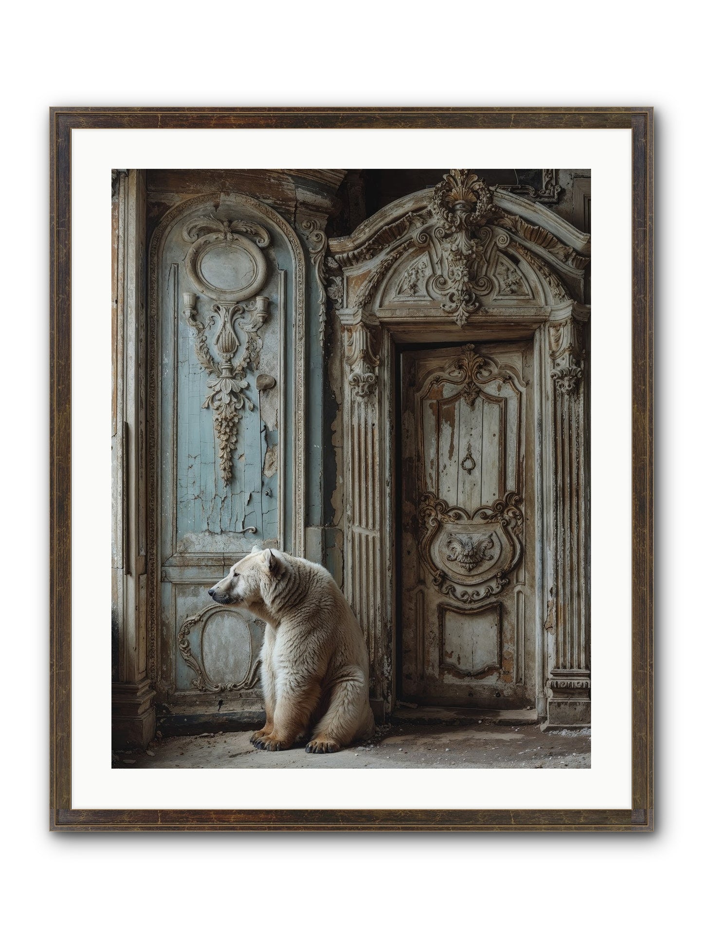 Entrance To Frost-Touched Kingdoms Framed Print - Slimwoods Black/Gold 24x30