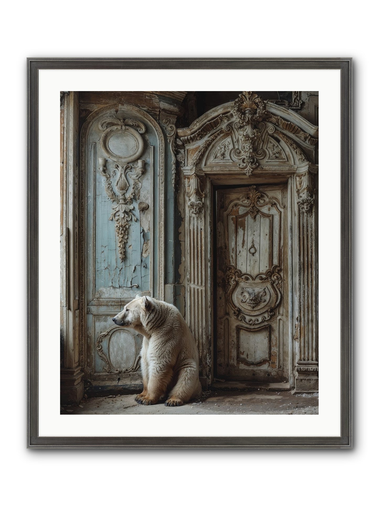 Entrance To Frost-Touched Kingdoms Framed Print - Slimwoods Black/Silver 24x30