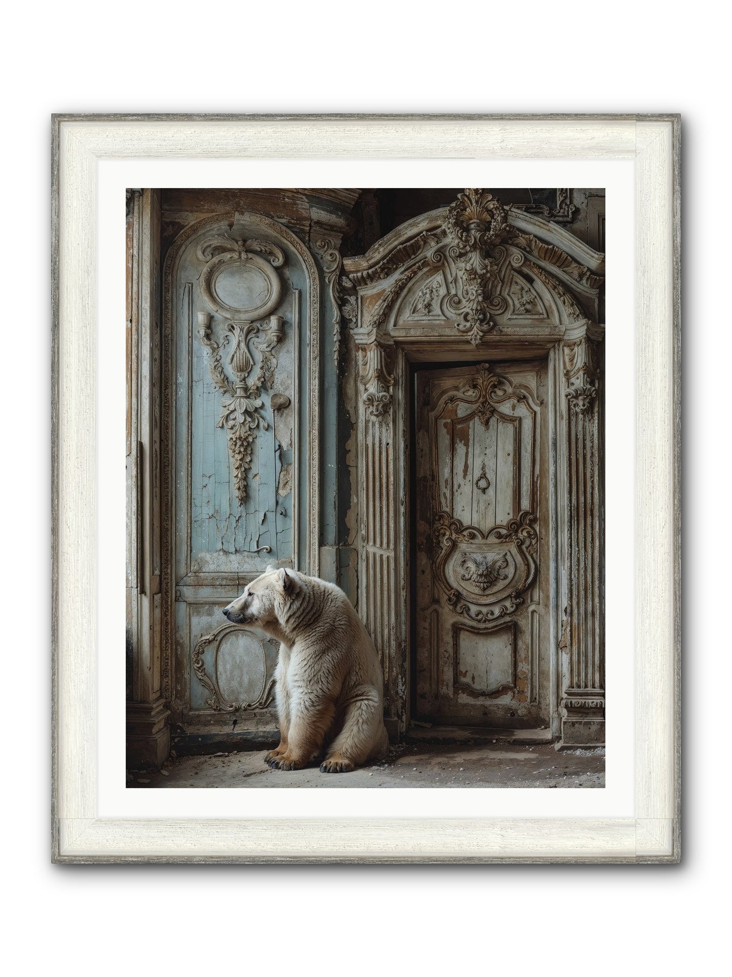 Entrance To Frost-Touched Kingdoms Framed Print - Driftwood White 32x40