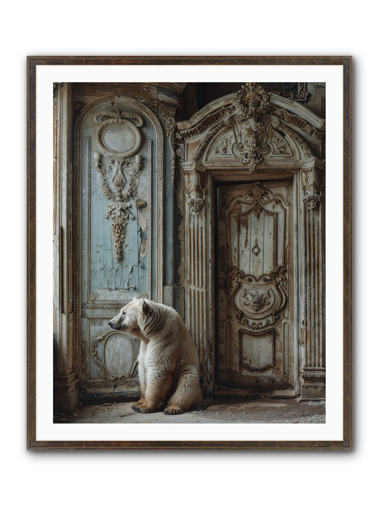Entrance To Frost-Touched Kingdoms Framed Print - Slimwoods Black/Gold 32x40