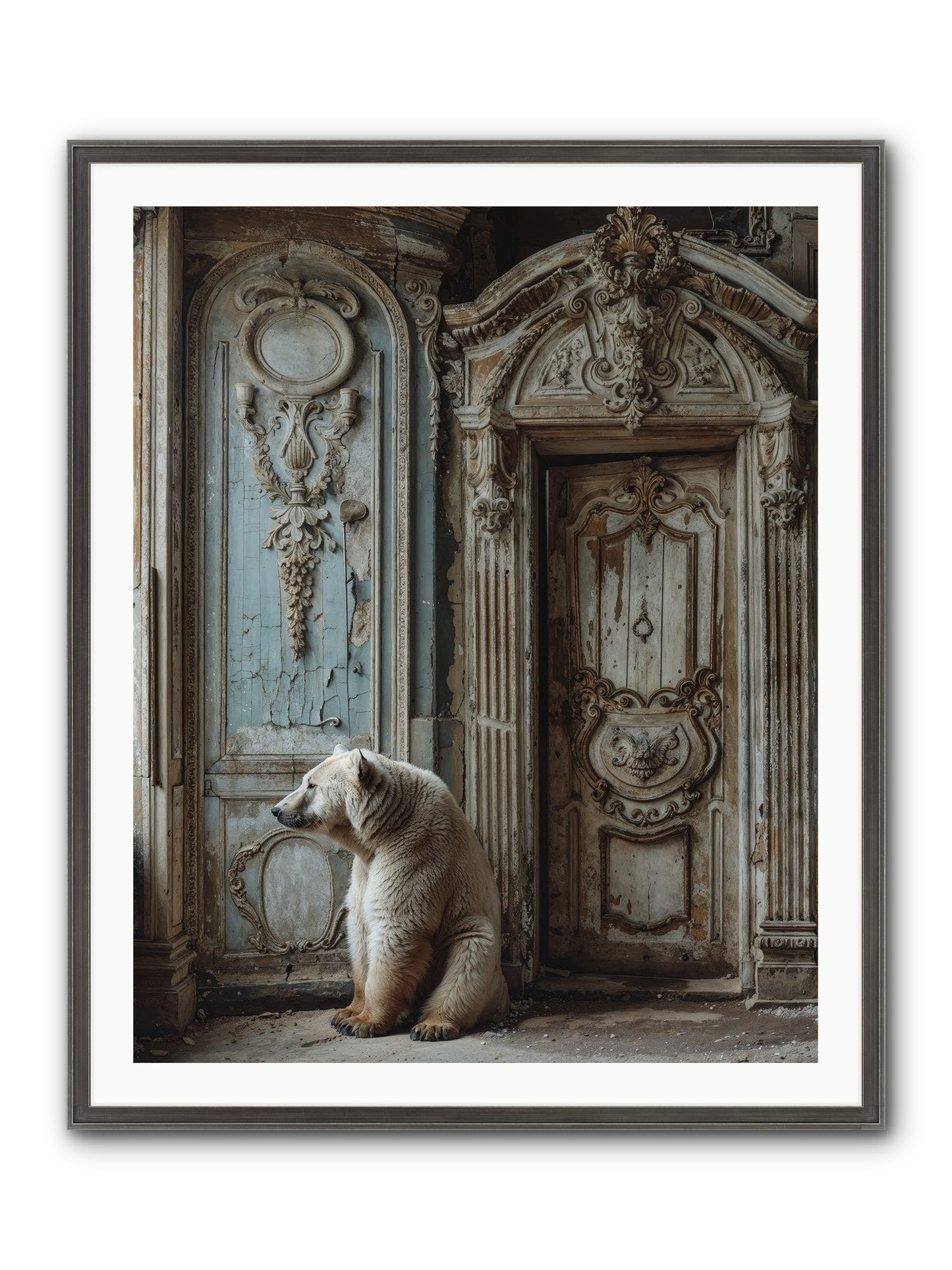 Entrance To Frost-Touched Kingdoms Framed Print - Slimwoods Black/Silver 32x40
