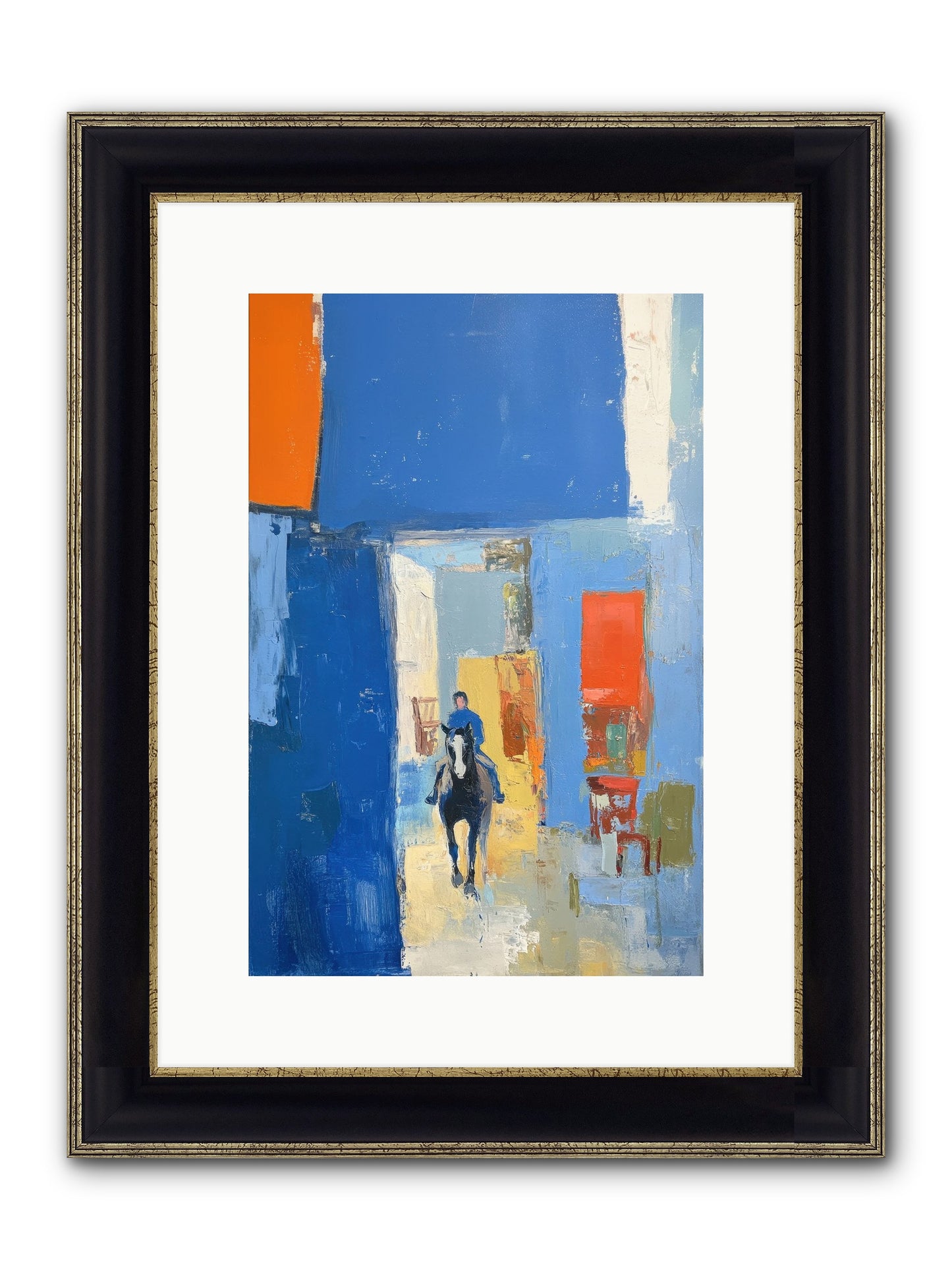 Equestrian Edge Framed Print - Black & Gold 10x15
