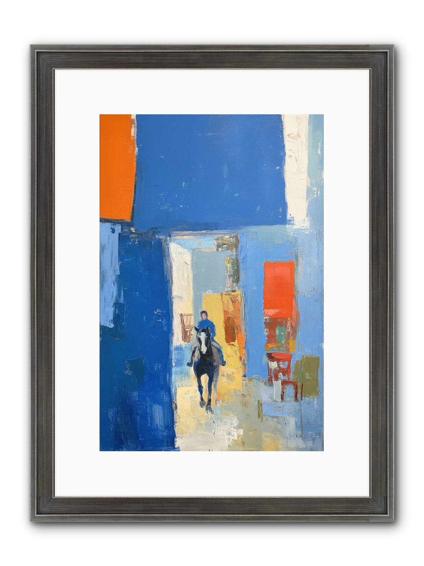 Equestrian Edge Framed Print - Slimwoods Black/Silver 10x15