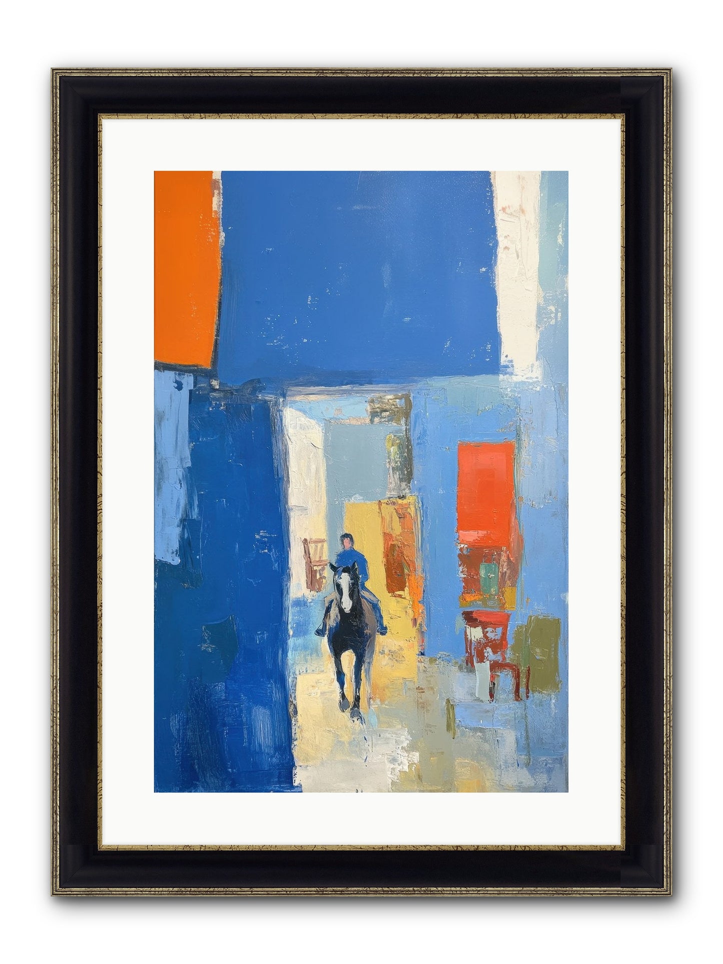 Equestrian Edge Framed Print - Black & Gold 16x24