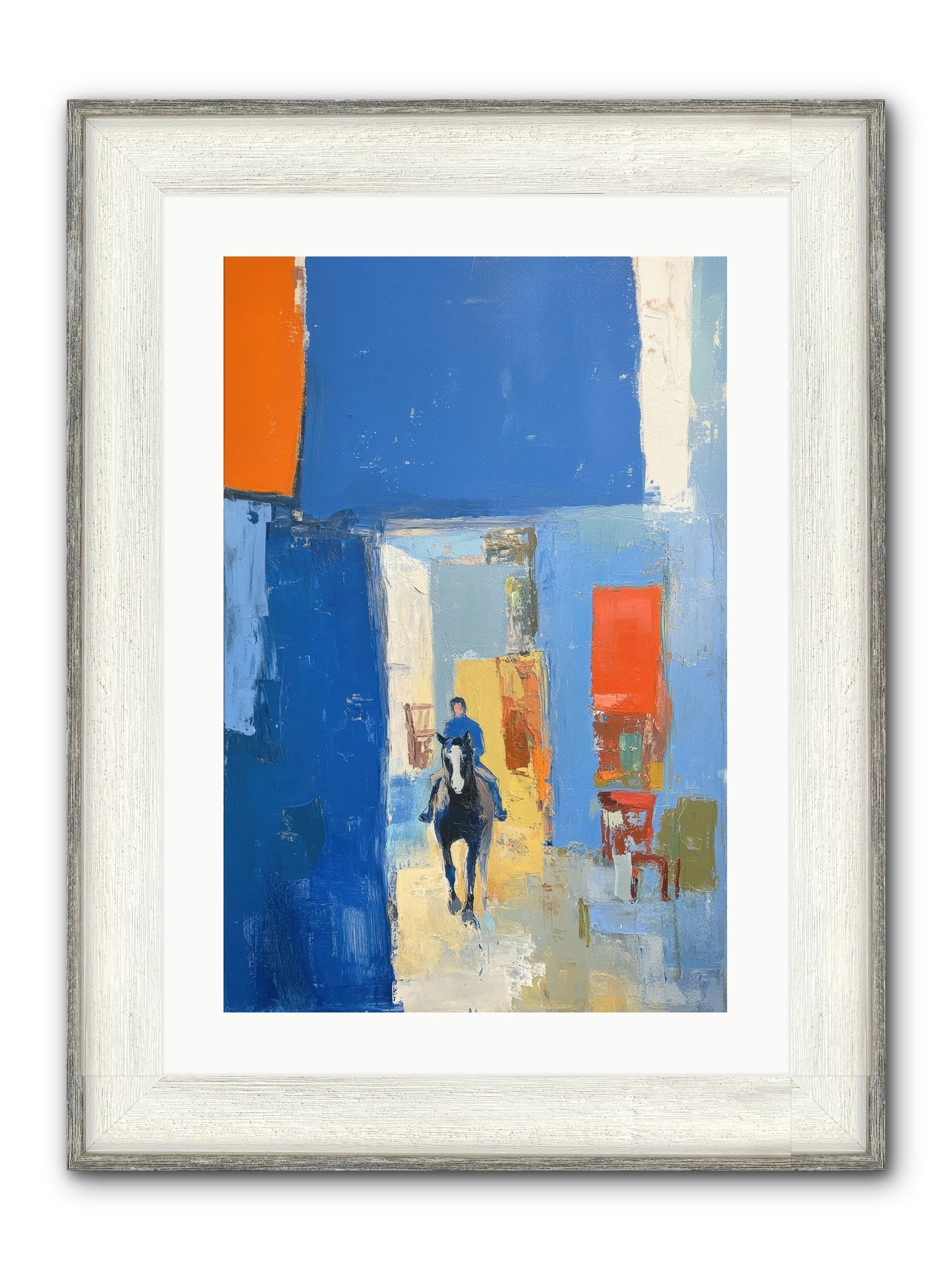 Equestrian Edge Framed Print - Driftwood White 16x24