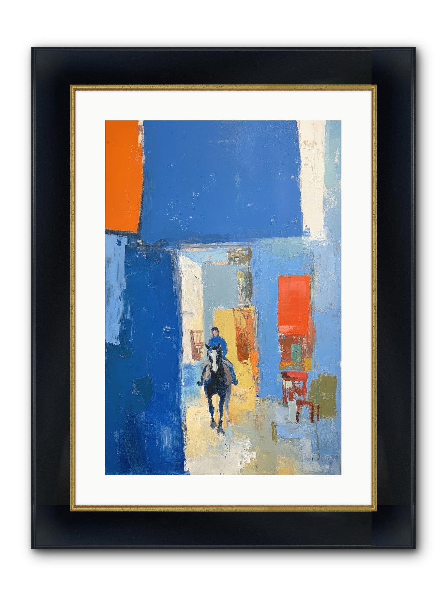 Equestrian Edge Framed Print - Wide Black w/Gold 16x24