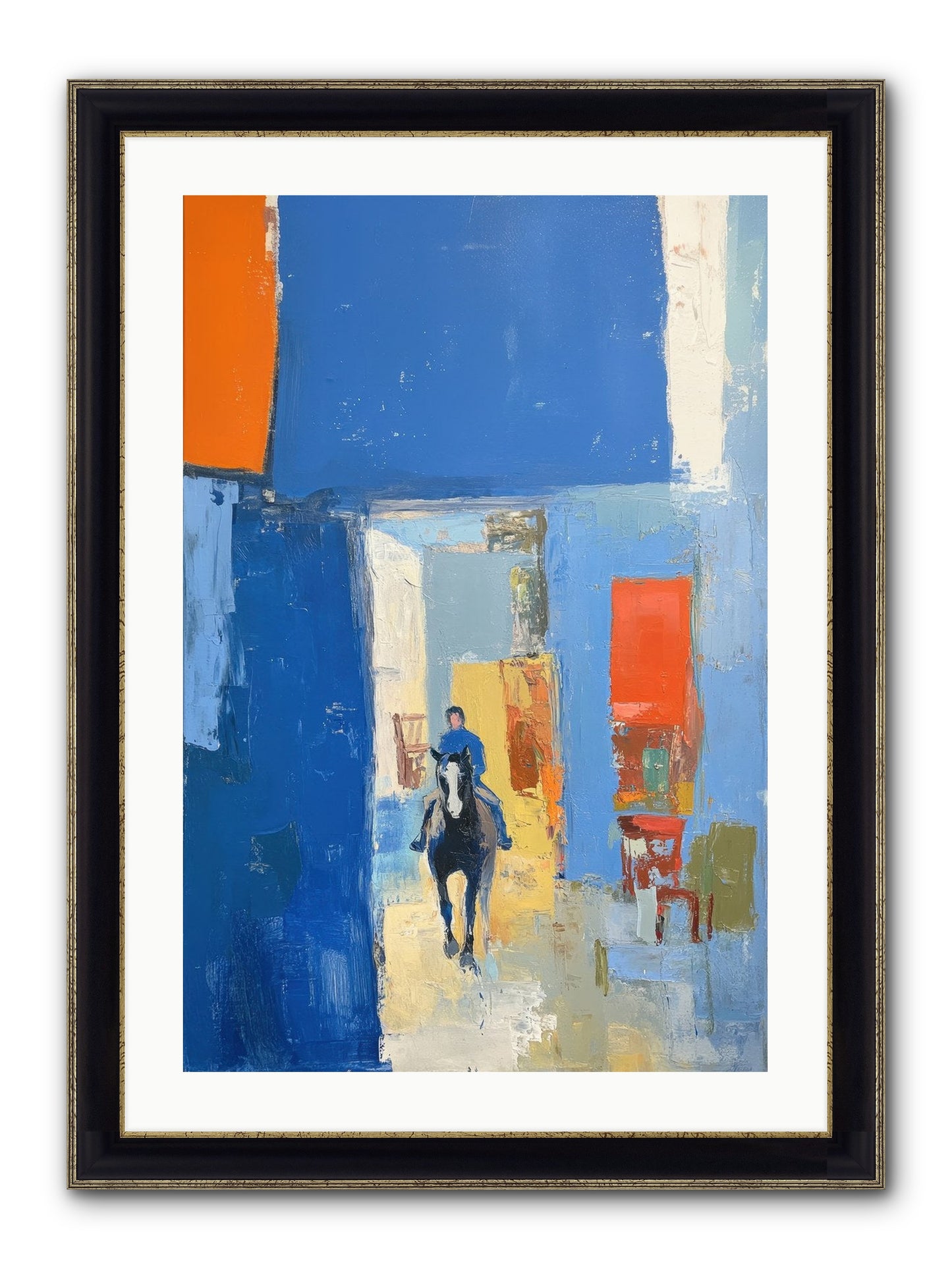 Equestrian Edge Framed Print - Black & Gold 20x30