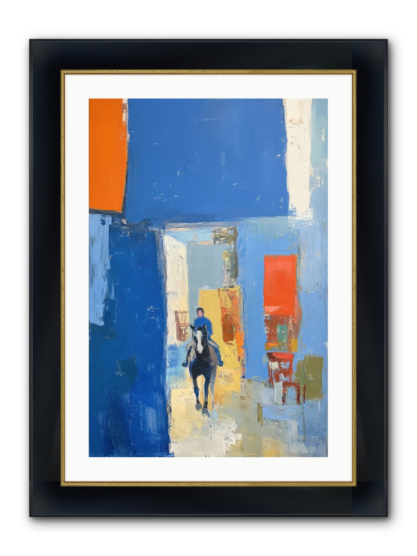 Equestrian Edge Framed Print - Wide Black w/Gold 20x30