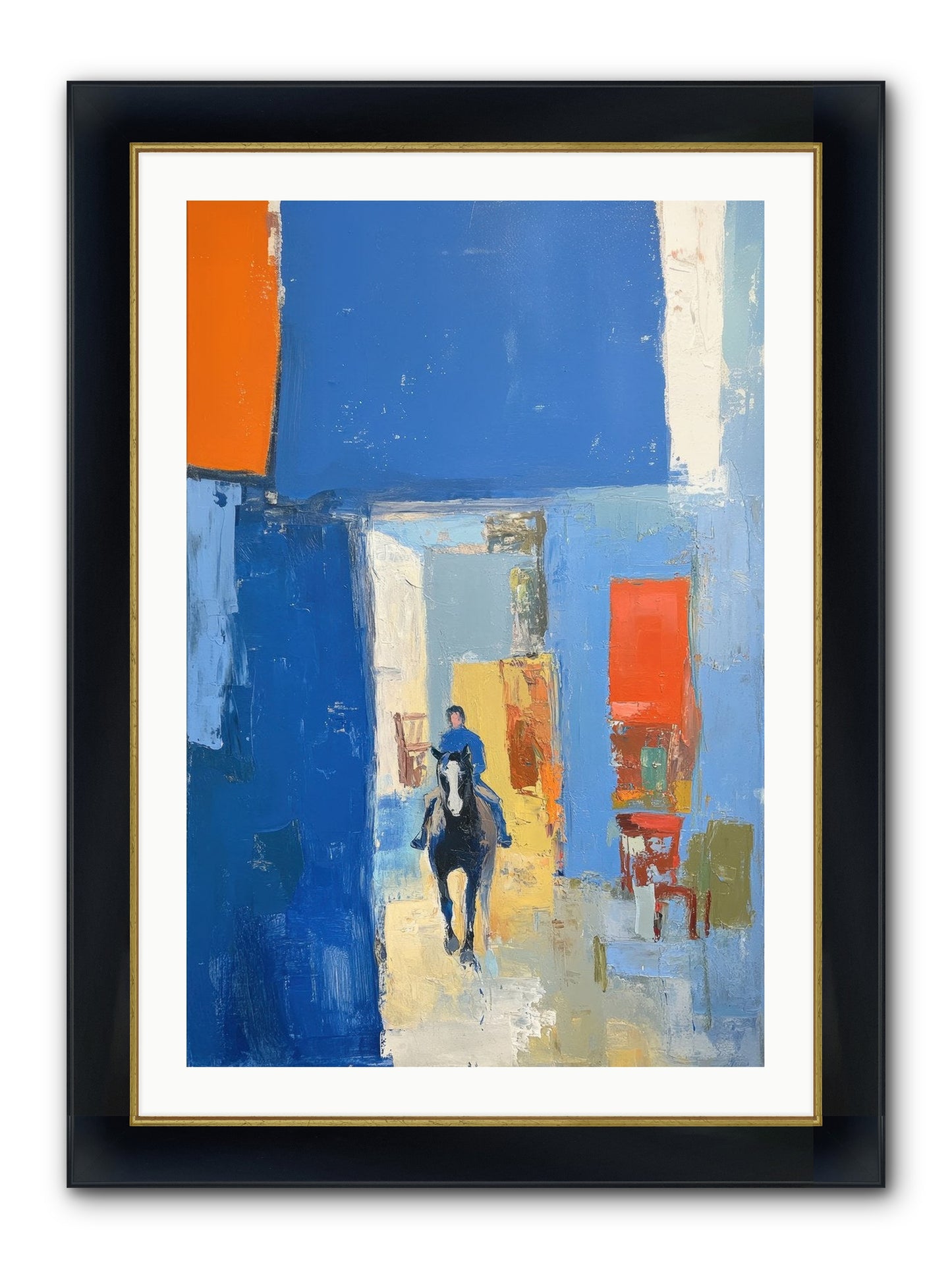 Equestrian Edge Framed Print - Wide Black w/Gold 24x36