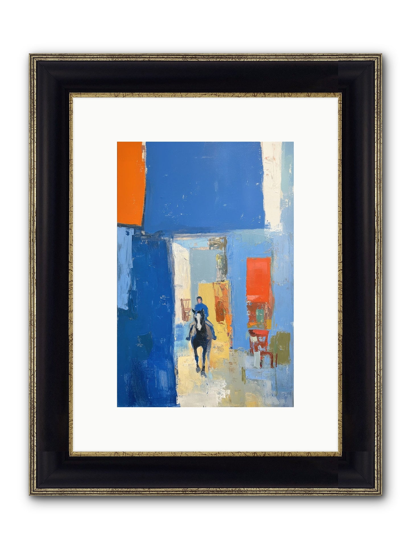 Equestrian Edge Framed Print - Black & Gold 8x12