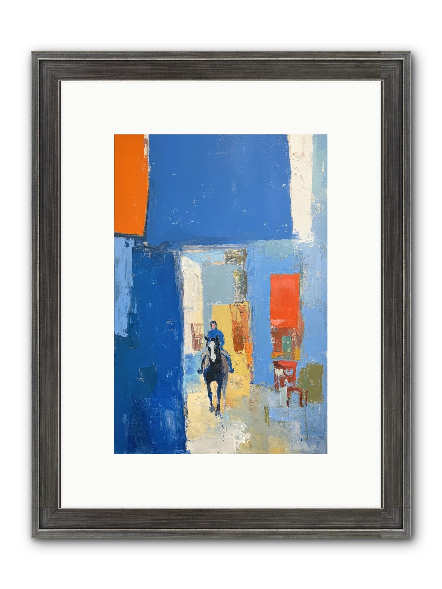 Equestrian Edge Framed Print - Slimwoods Black/Silver 8x12