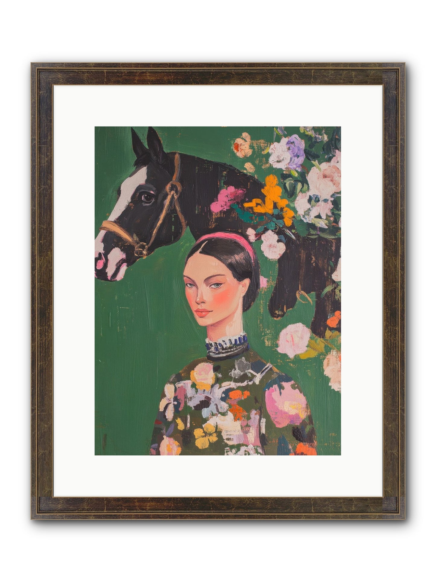 Equestrian Empress Framed Print - Slimwoods Black/Gold 12x16