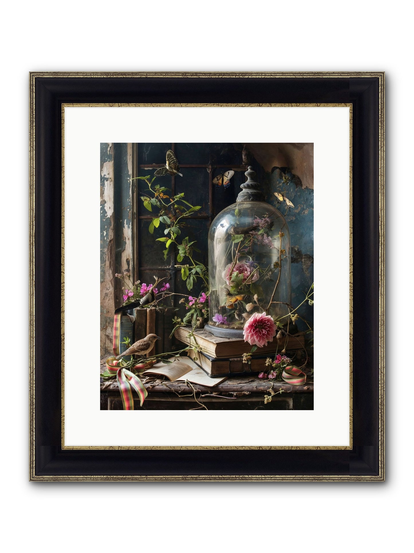 Especially Light Framed Print - Black & Gold 12x15