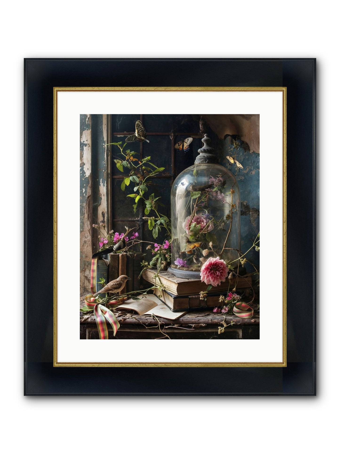Especially Light Framed Print - Wide Black w/Gold 16x20