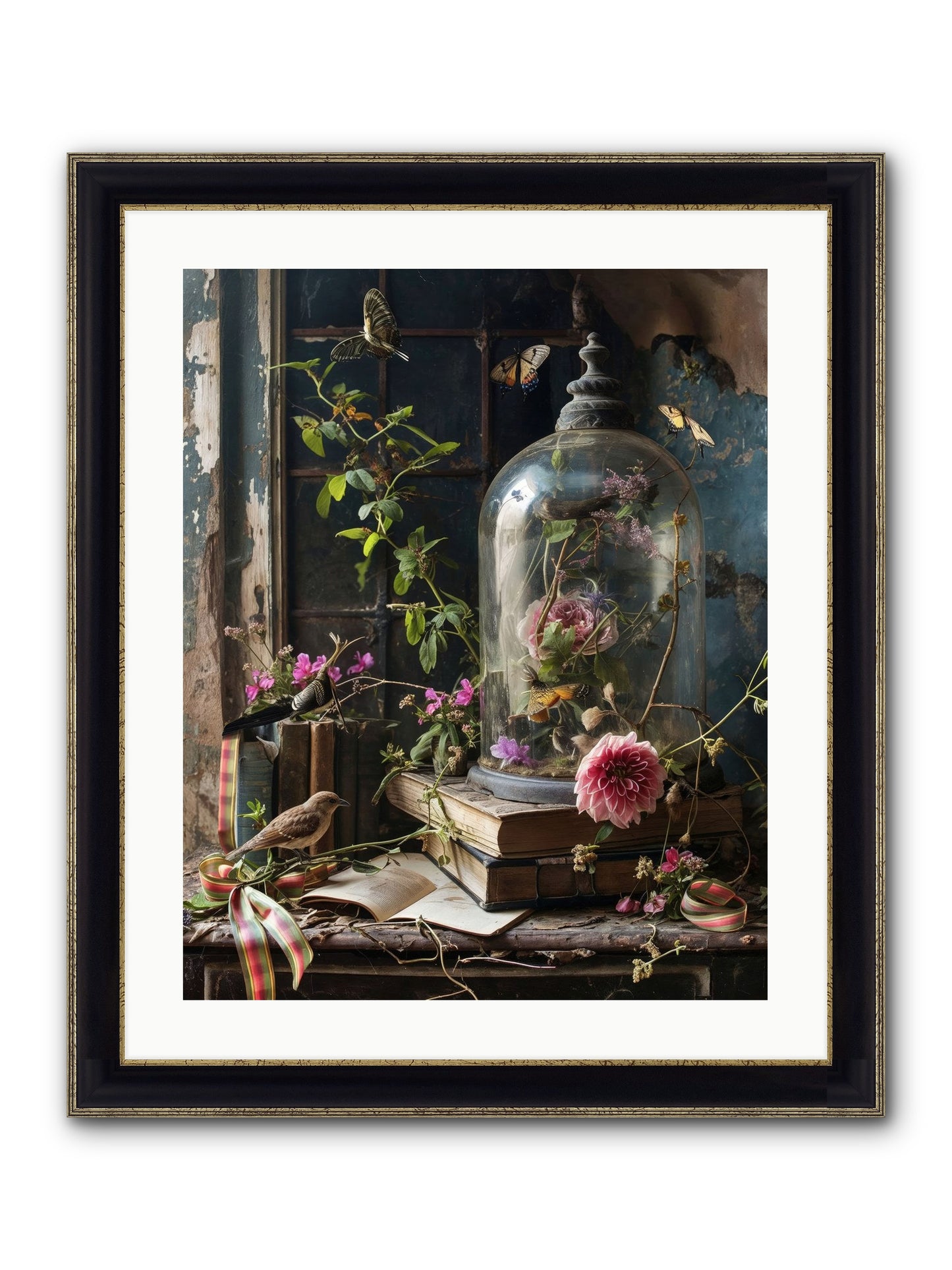 Especially Light Framed Print - Black & Gold 20x25