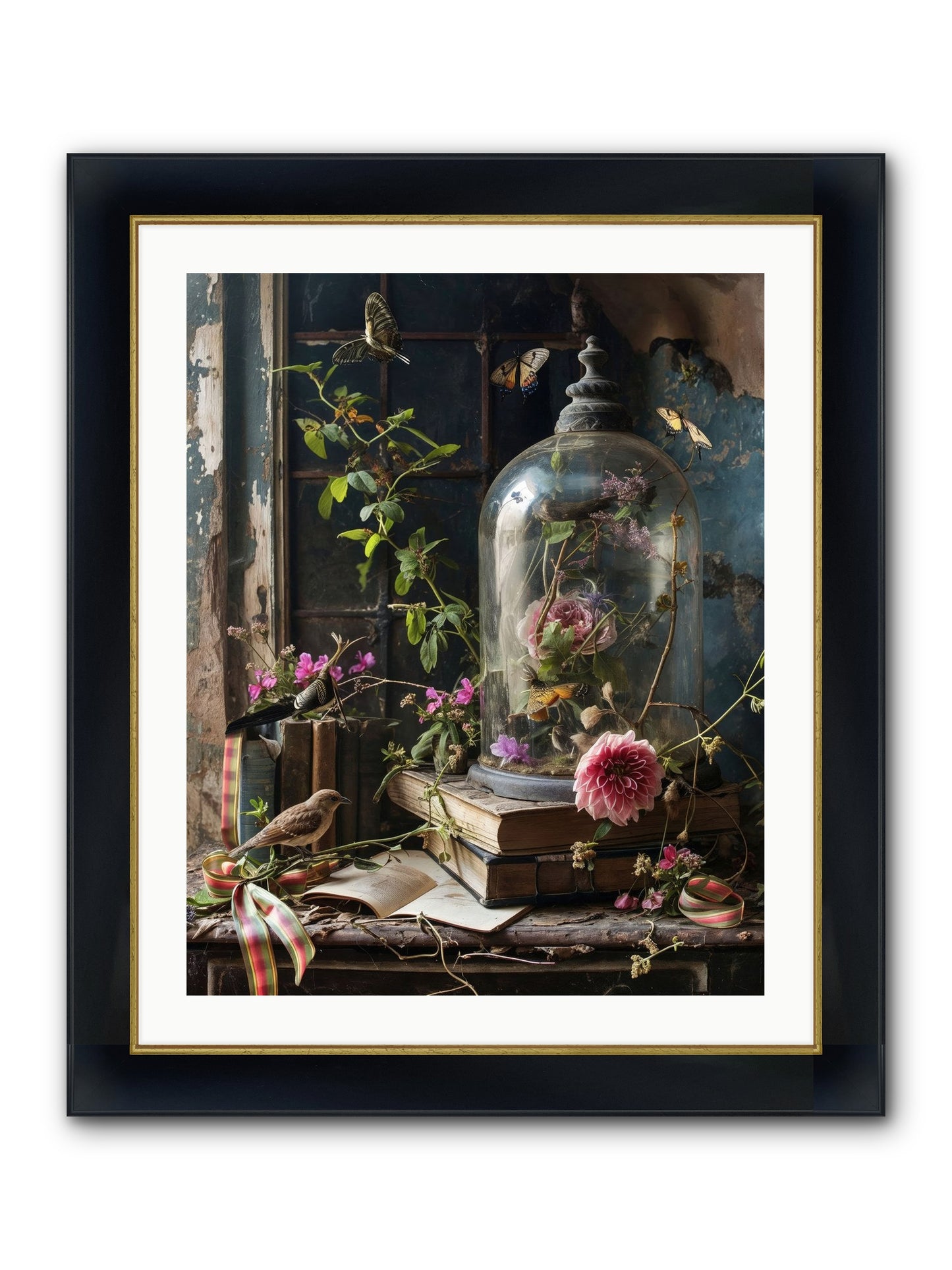Especially Light Framed Print - Wide Black w/Gold 24x30