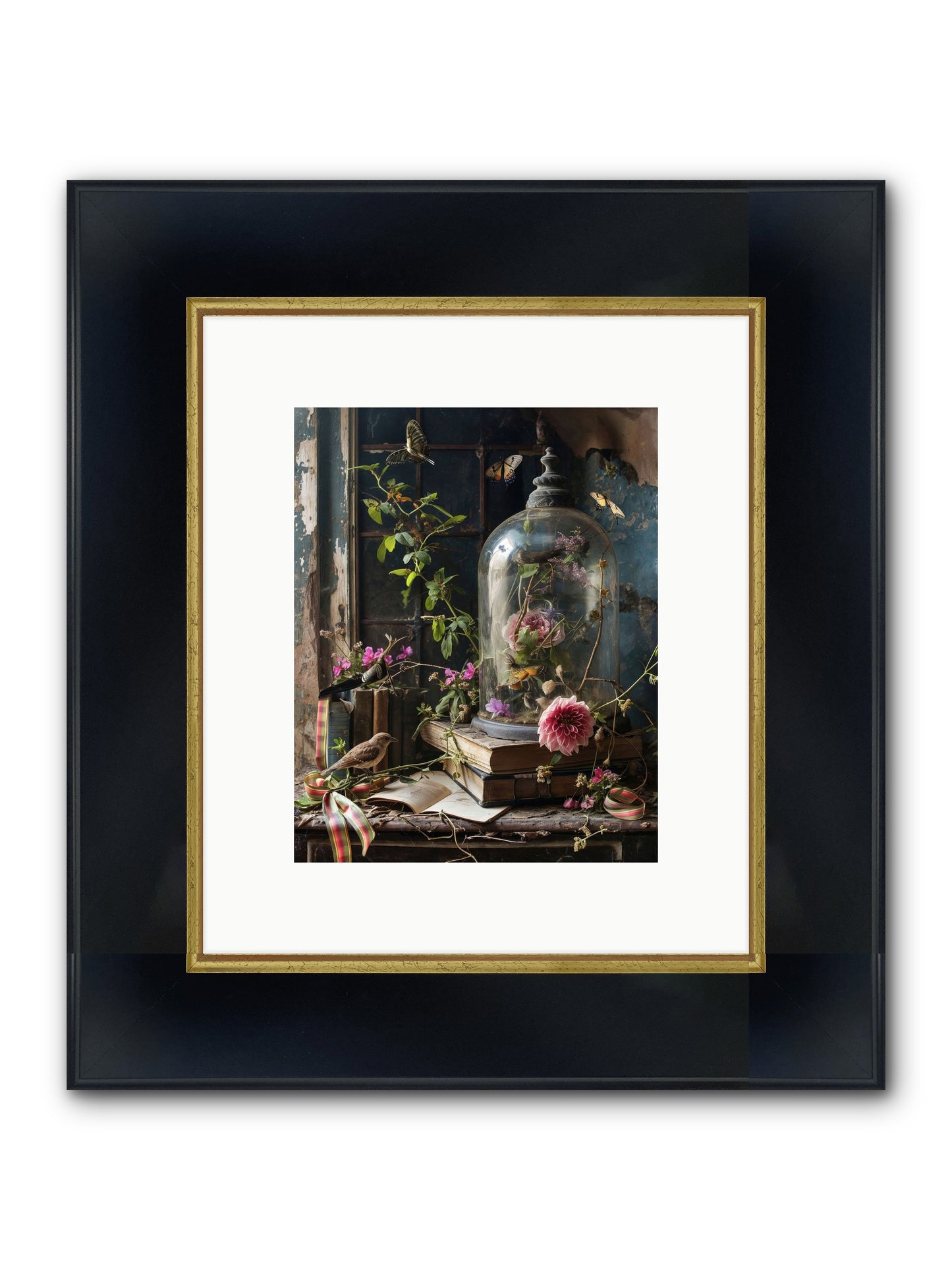 Especially Light Framed Print - Wide Black w/Gold 8x10