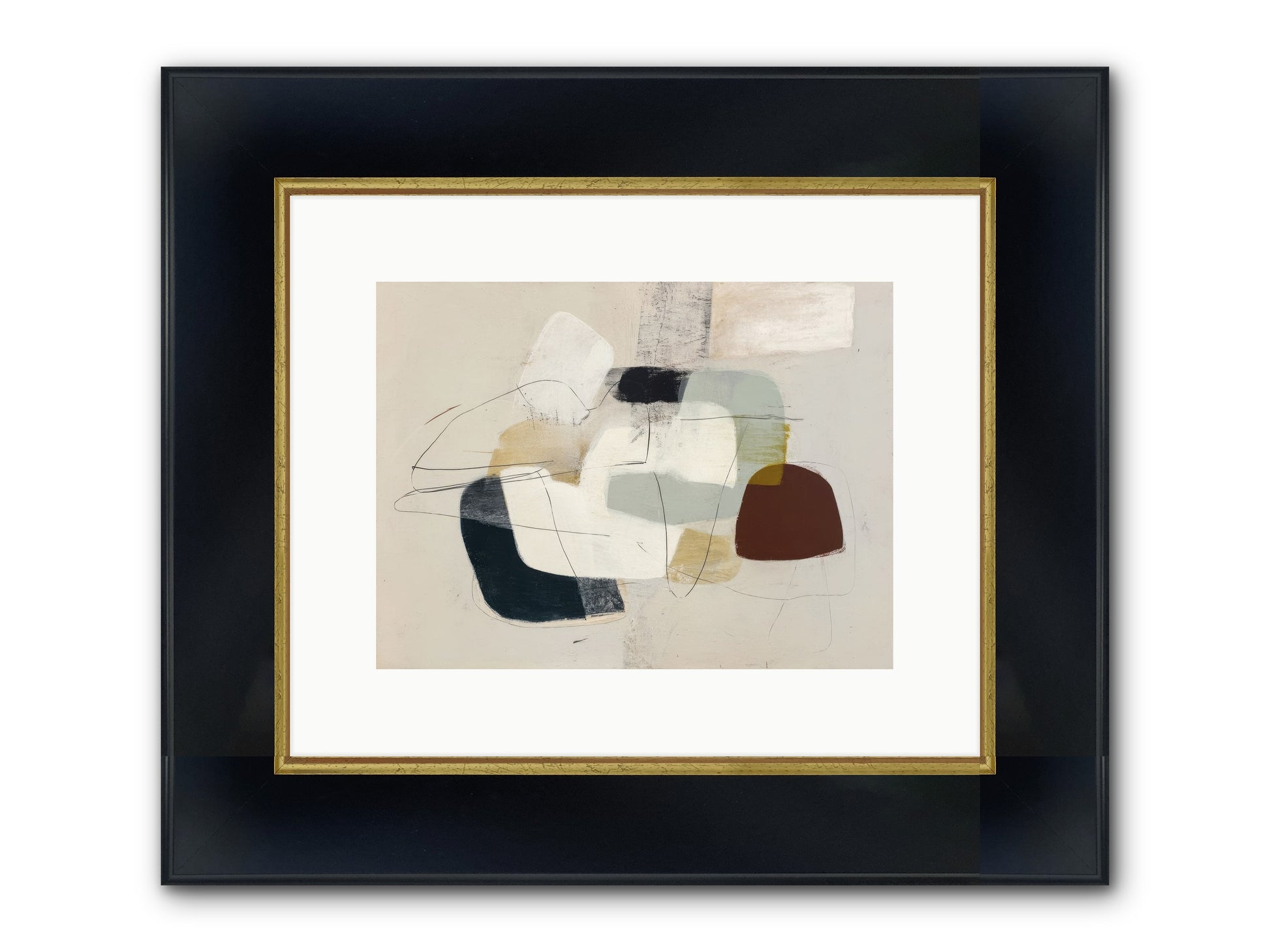 Essence Framed Print - Wide Black w/Gold 12x9