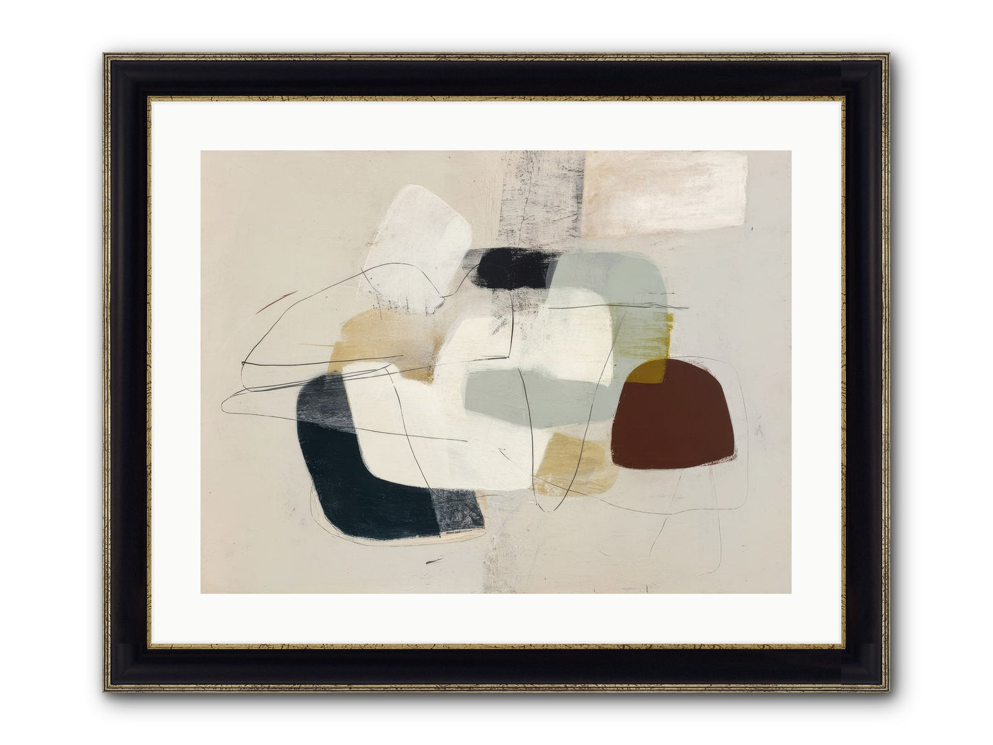 Essence Framed Print - Black & Gold 24x18
