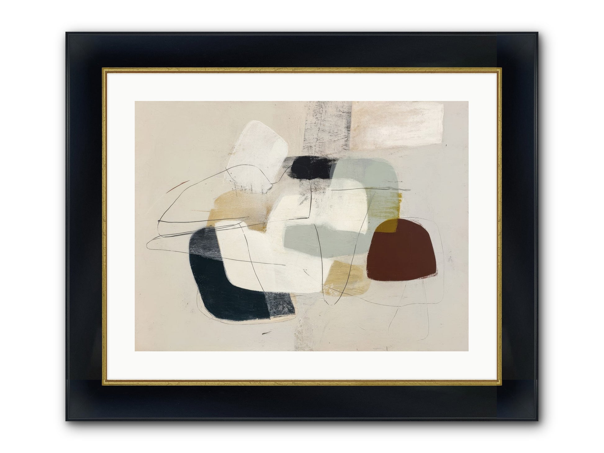 Essence Framed Print - Wide Black w/Gold 24x18