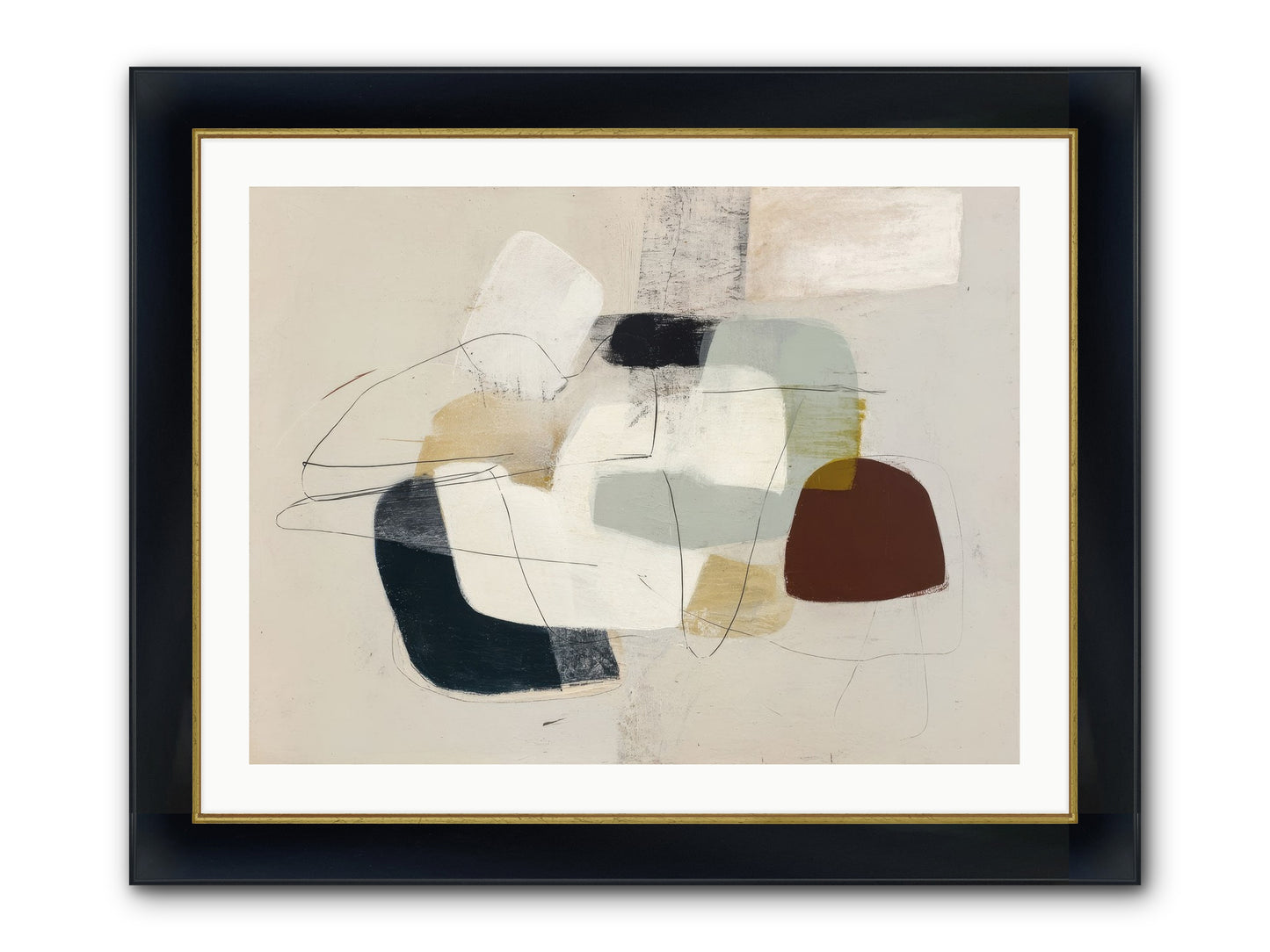 Essence Framed Print - Wide Black w/Gold 32x24